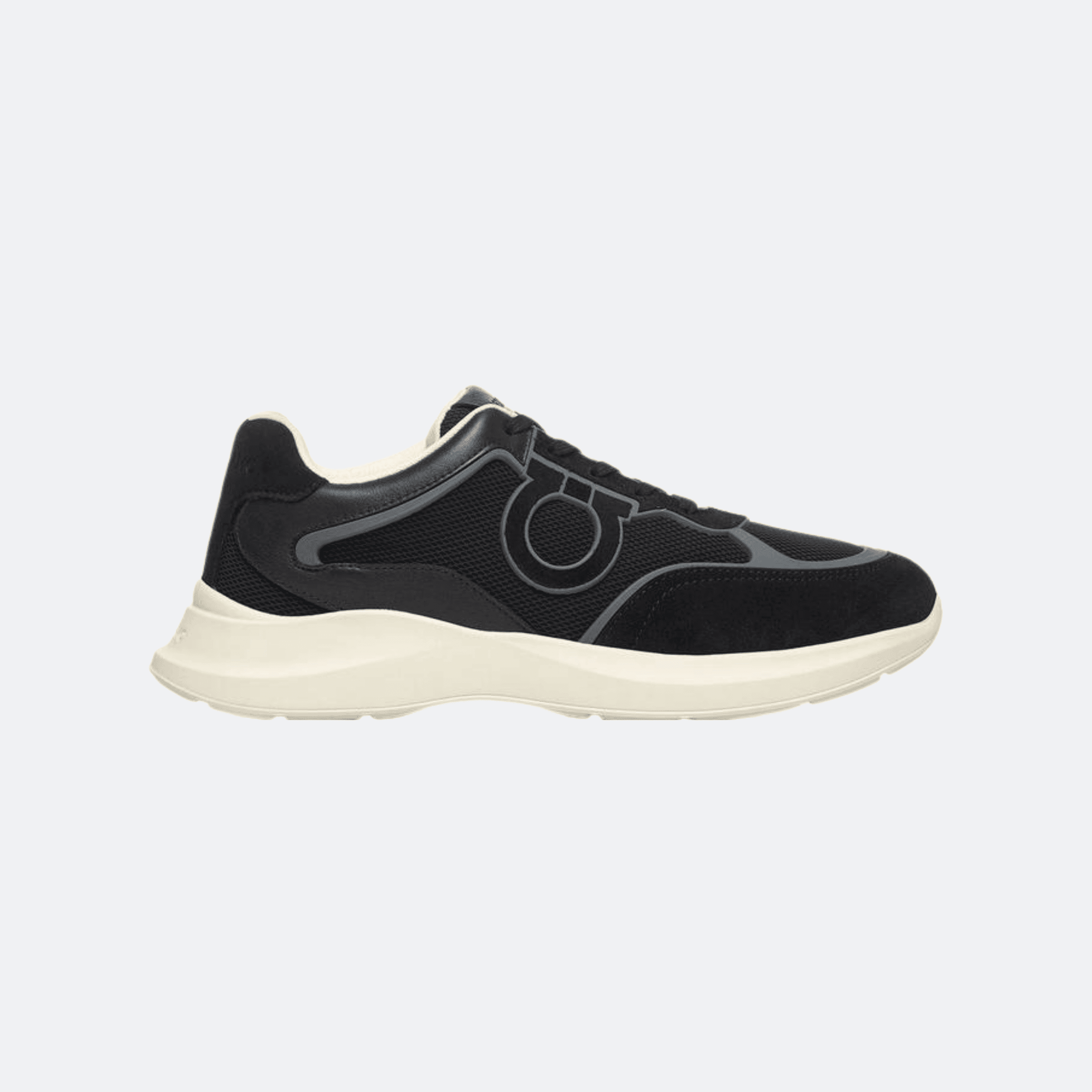 Ferragamo Men’s Gancini Mesh Sneakers - Black