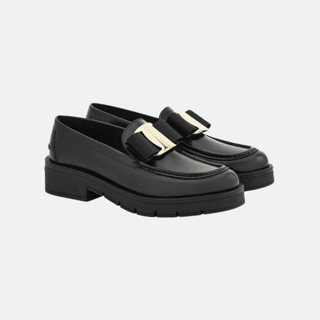 Ferragamo Mirty Black Leather Women Loafers alternate