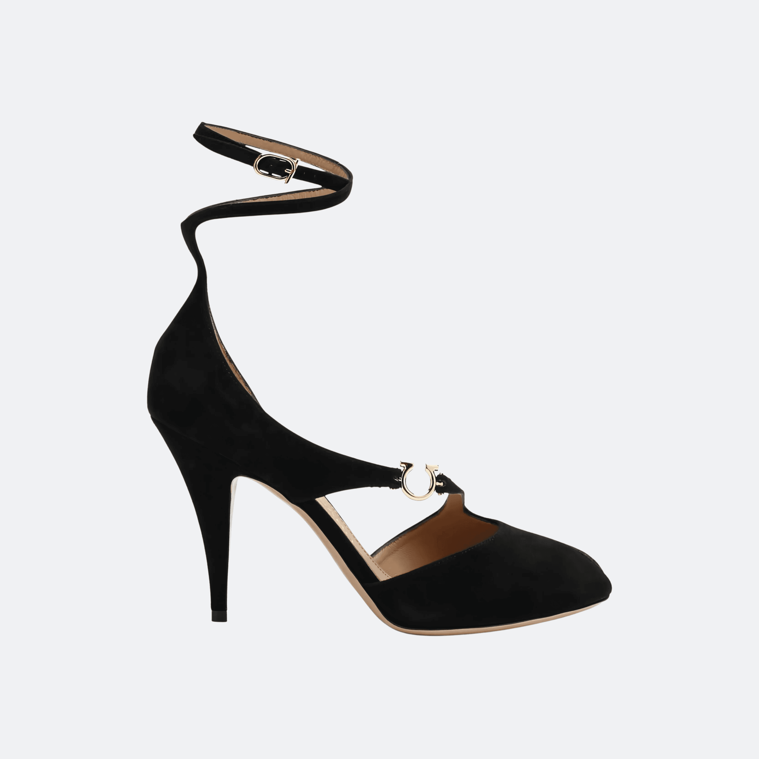 Ferragamo Molly 95mm Suede Pumps - Black