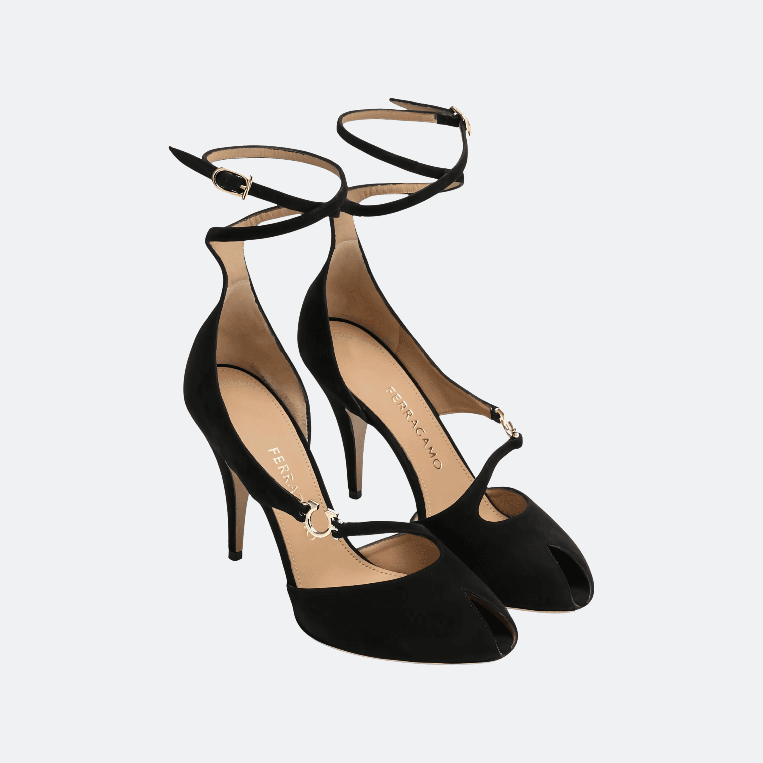 Ferragamo Molly 95mm Suede Pumps - Black alternate