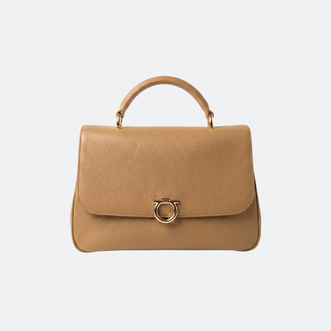 Ferragamo Sofia Small Camel Small Top Handle Bag