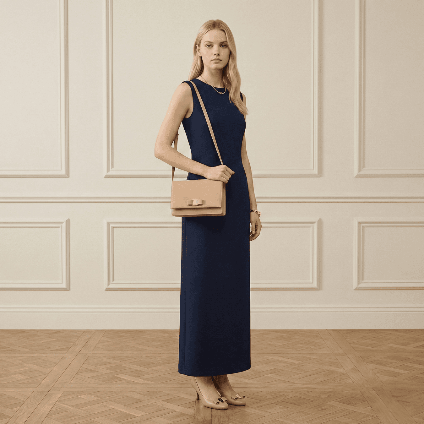 Ferragamo Vara Bow Medium Shoulder Bag - Beige alternate