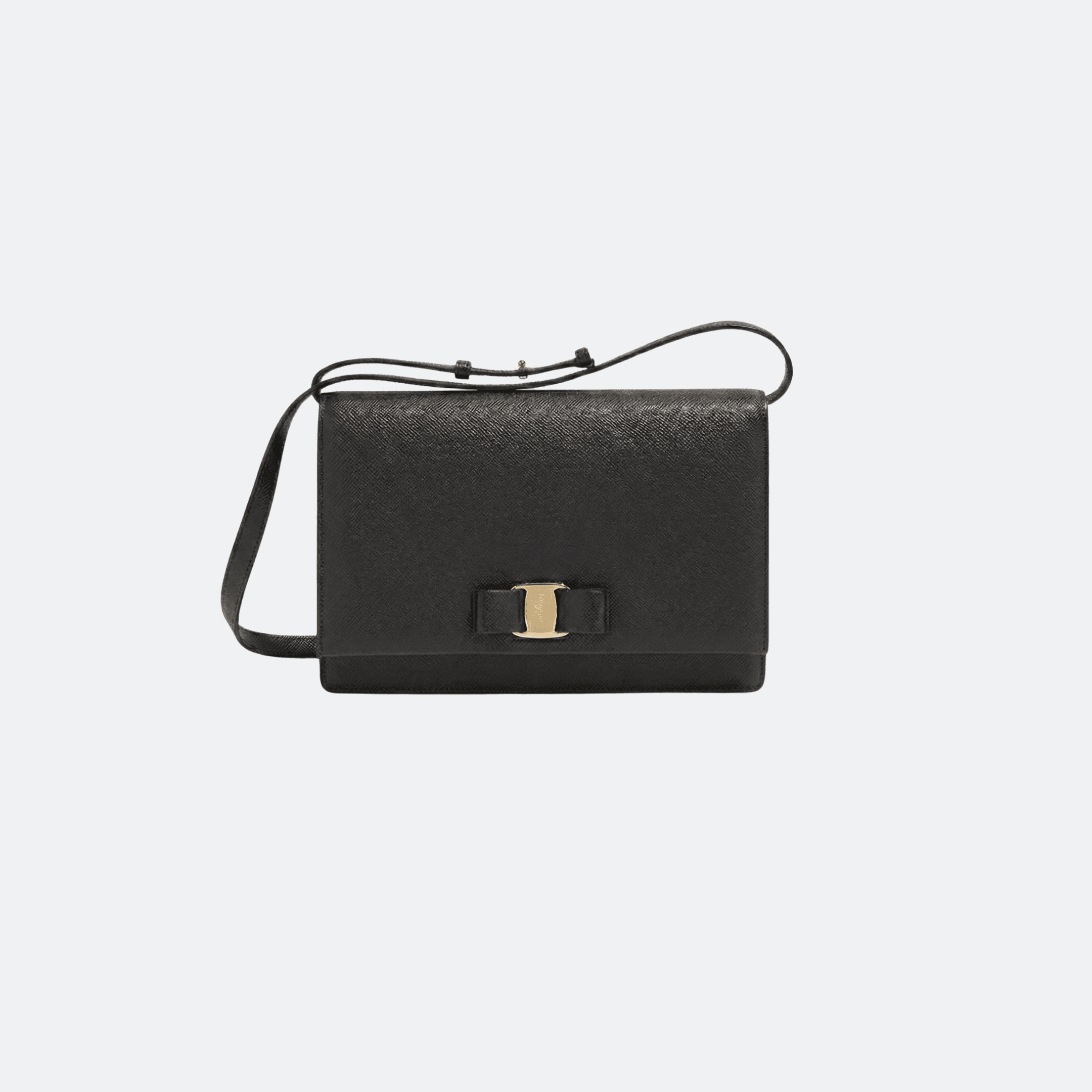 Ferragamo Vara Bow Medium Shoulder Bag - Black