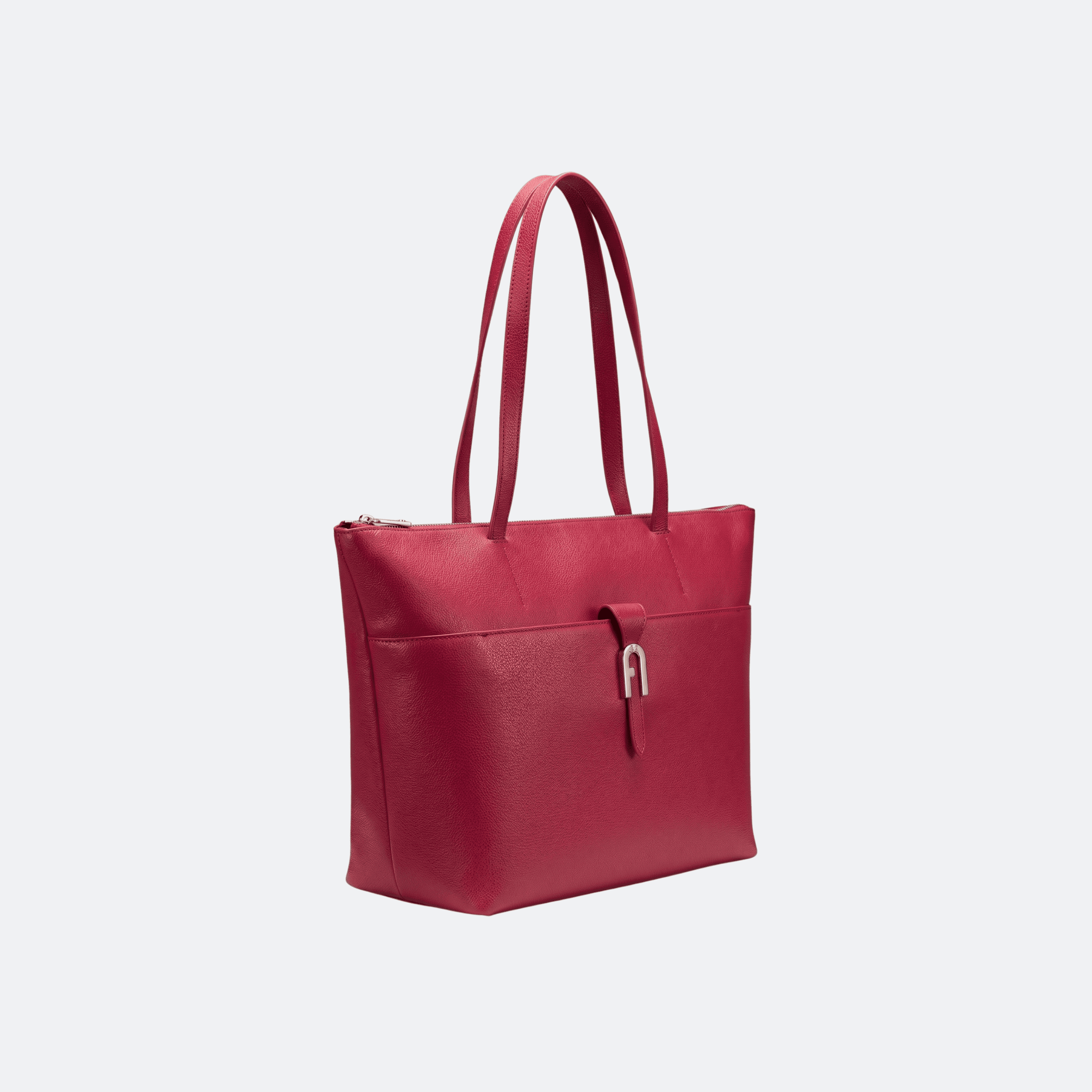 Furla Structured Tote Bag in Grained Leather – Red alternate