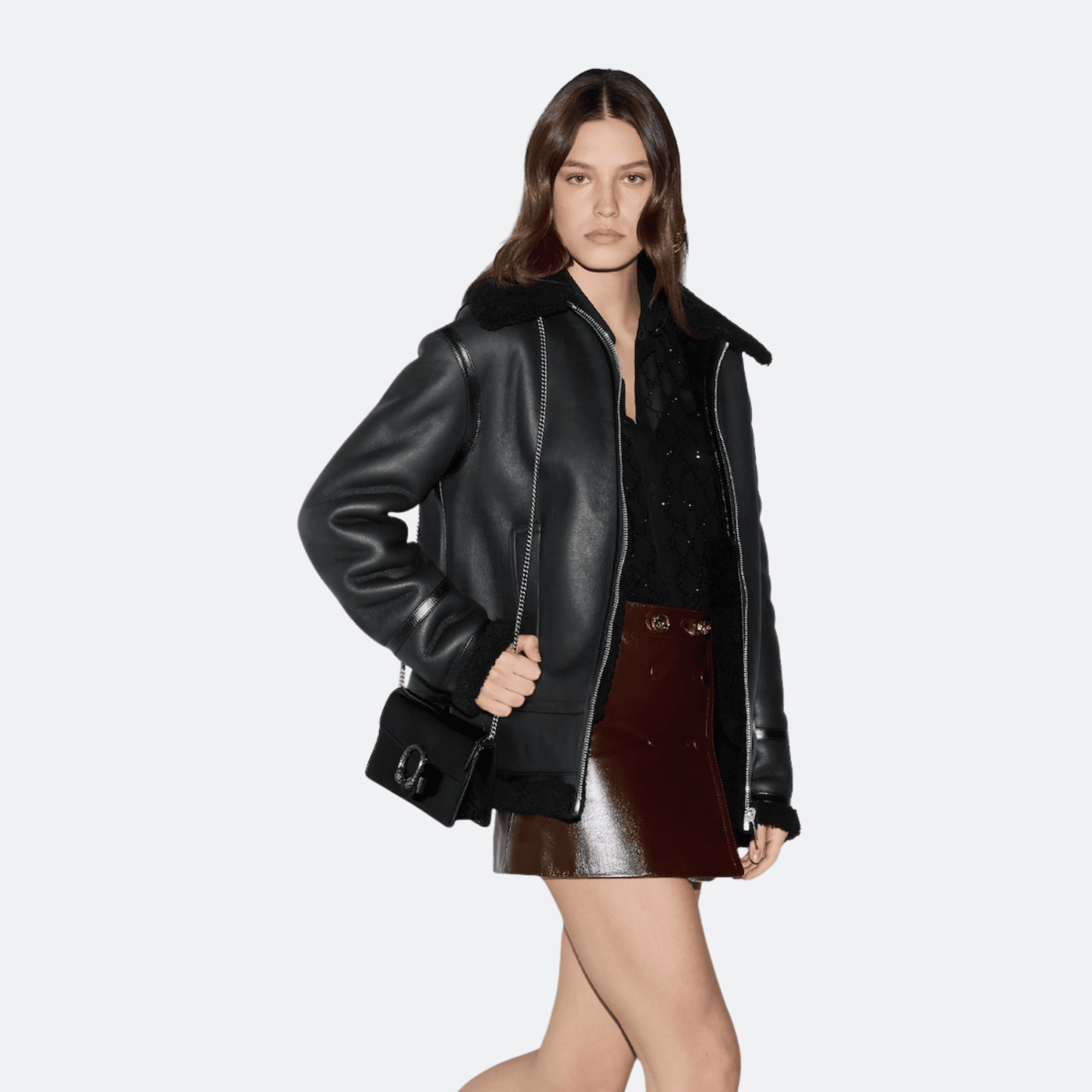 Gucci Dionysus Black Patent Leather Super Mini Shoulder Bag alternate