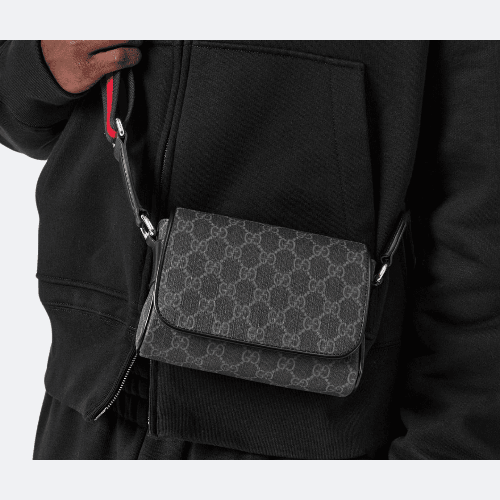 Gucci GG Supreme Canvas Black Messenger/Crossbody Bag for Men alternate