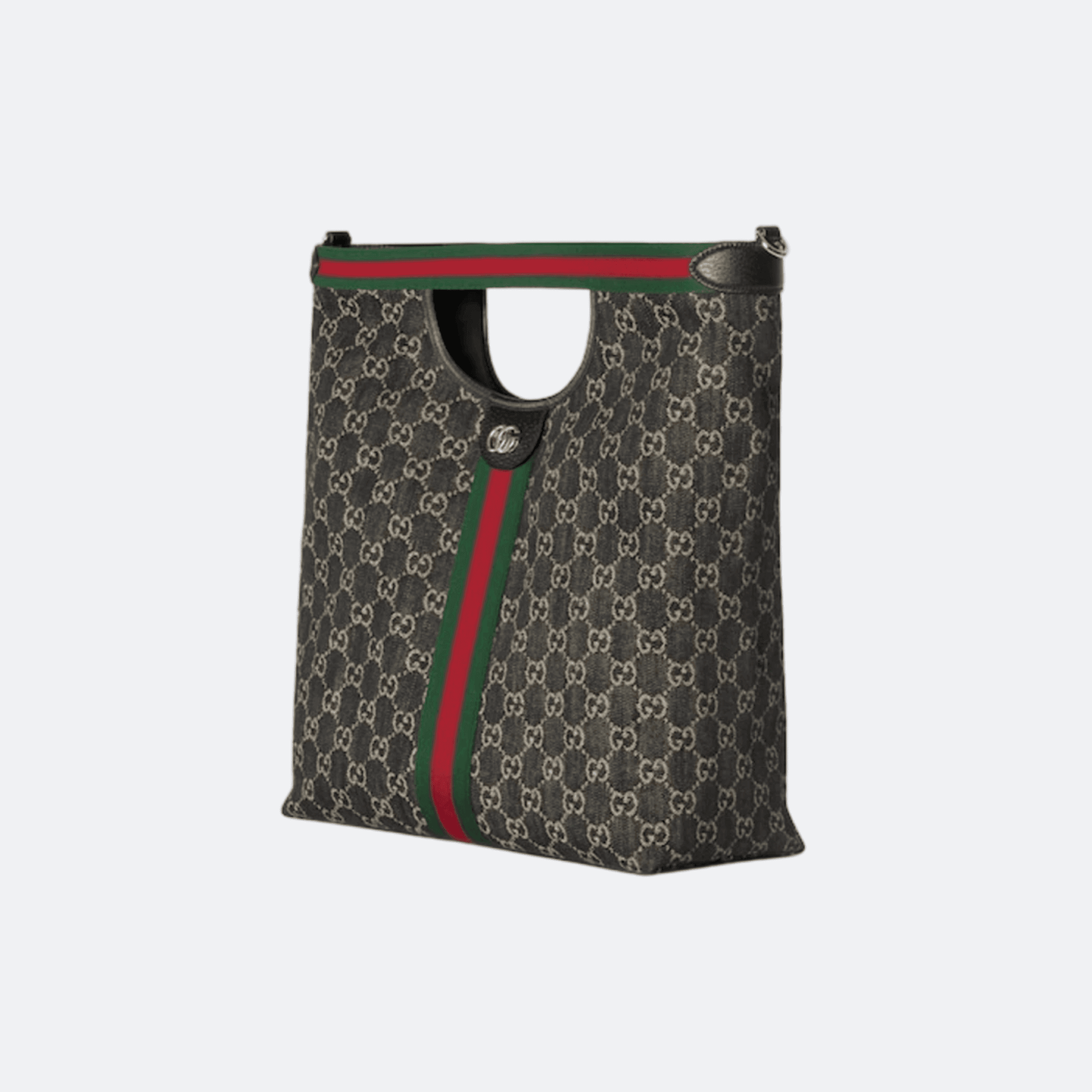 Gucci Giglio GG Supreme Large Canvas Tote/Shoulder Bag - Green/Ebony alternate