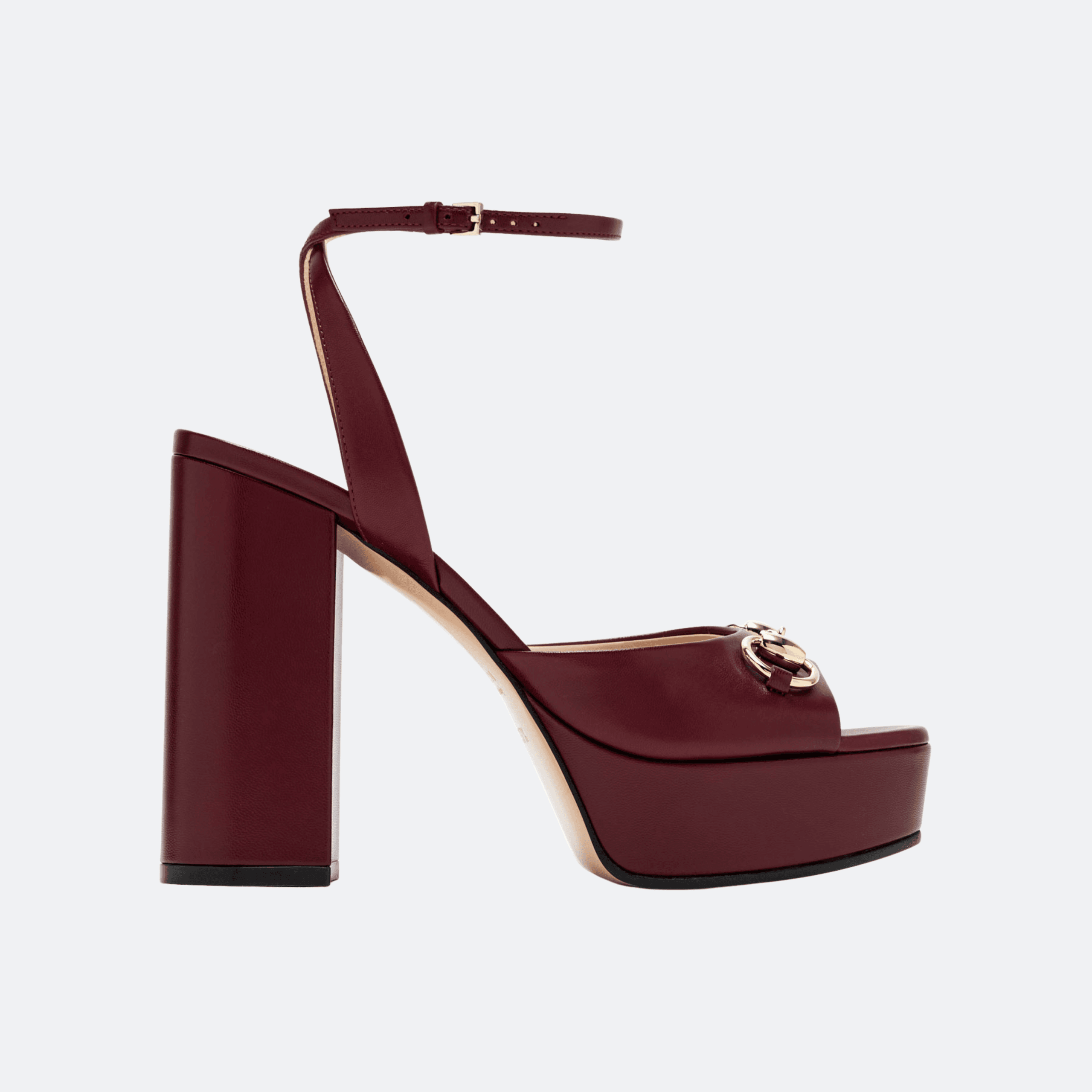 Gucci Horsebit 115 Platform Sandals - Burgundy