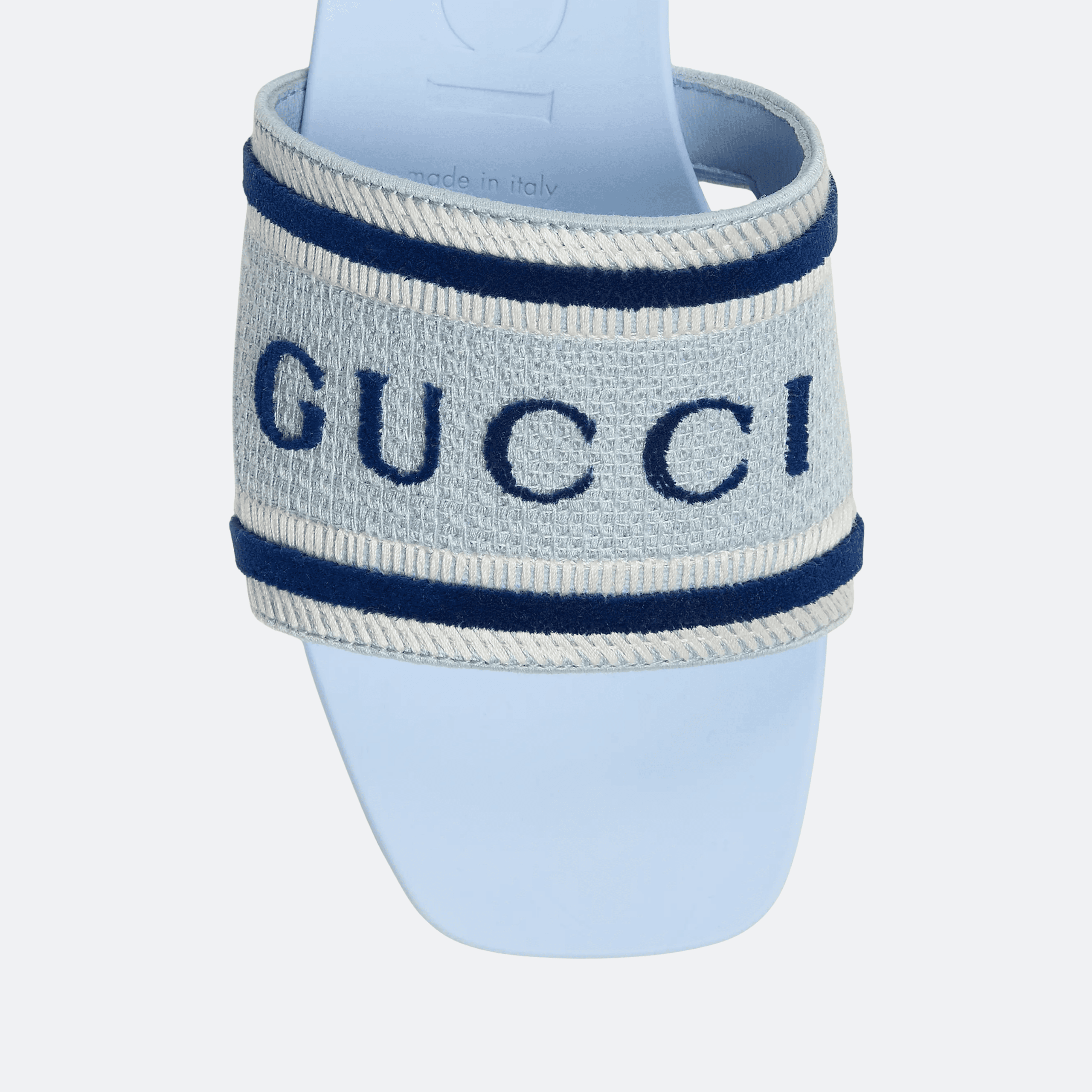 Gucci Logo-Embroidered Slide Sandals - Blue alternate
