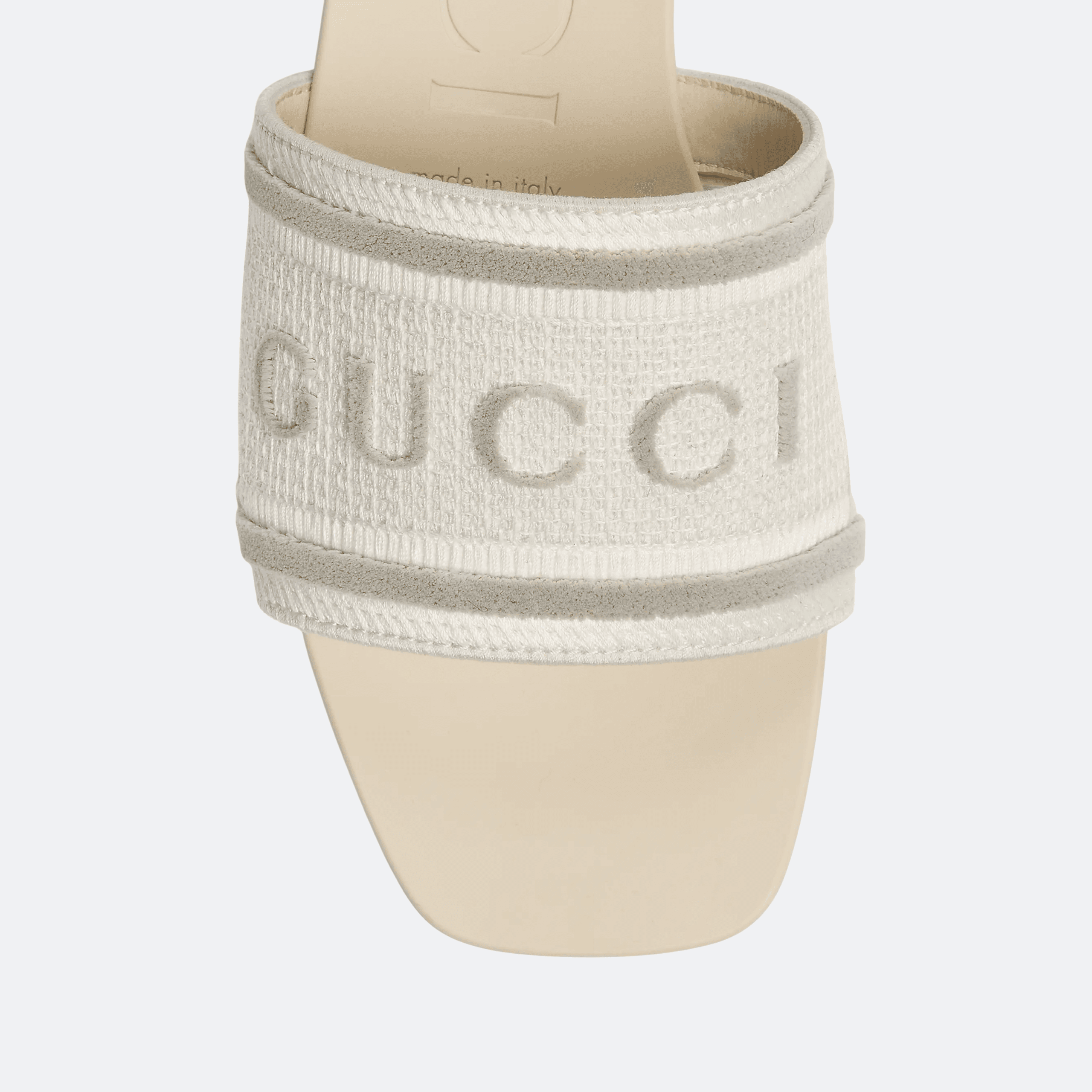 Gucci Logo-Embroidered Slide Sandals - White alternate