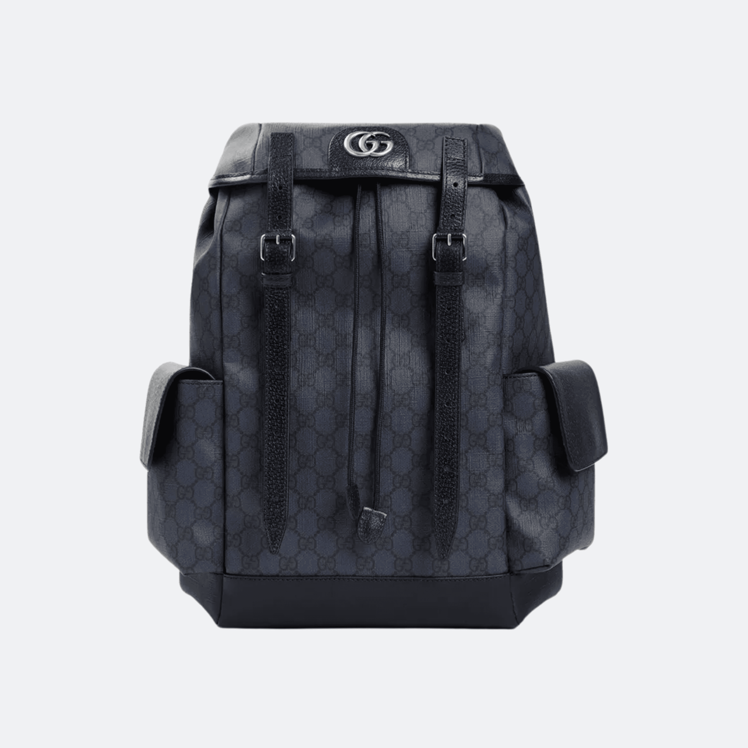 Gucci Supreme Monogram Blue Leather-Canvas Backpack