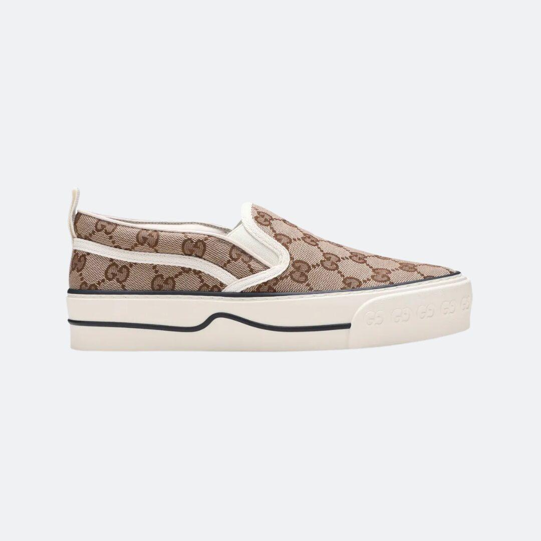 Gucci Tennis 1977 Slip On Low Top Beige Sneakers