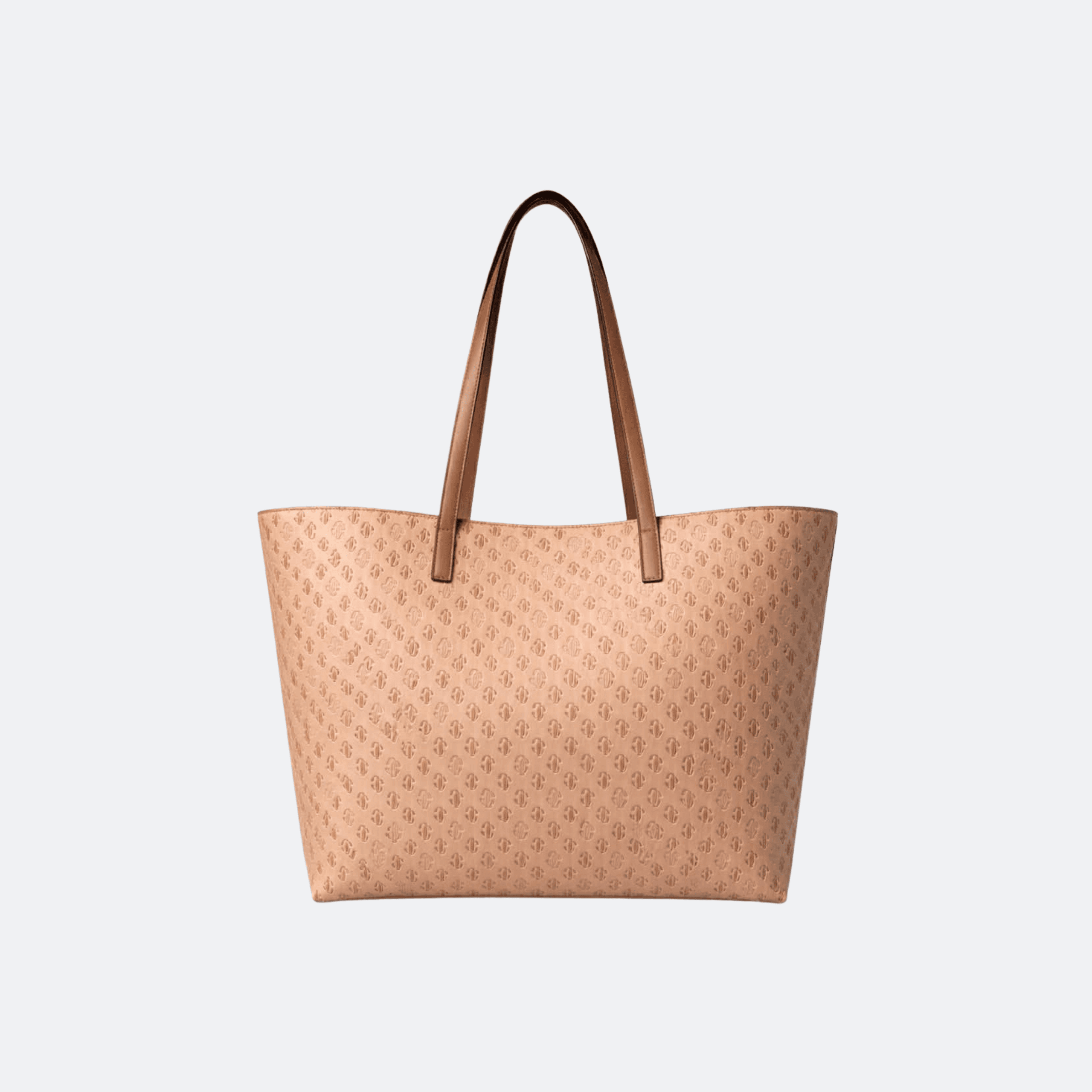 Jimmy Choo Embossed Logo Leather Tote Bag For Women - Nude alternate