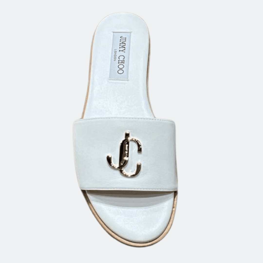 Jimmy Choo White Leather Flat Sandals alternate