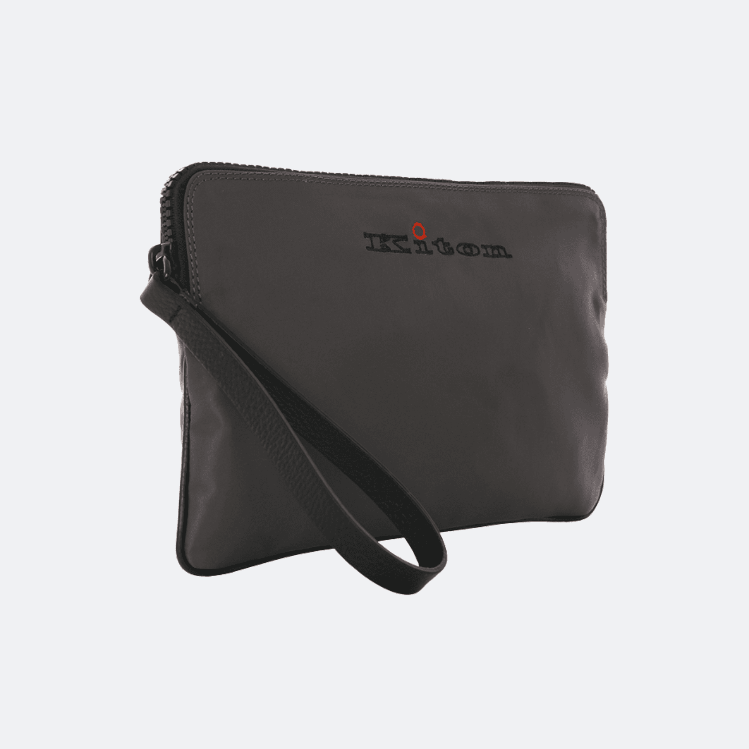 Kiton Logo Text Clutch Bag For Men - Dark Grey alternate