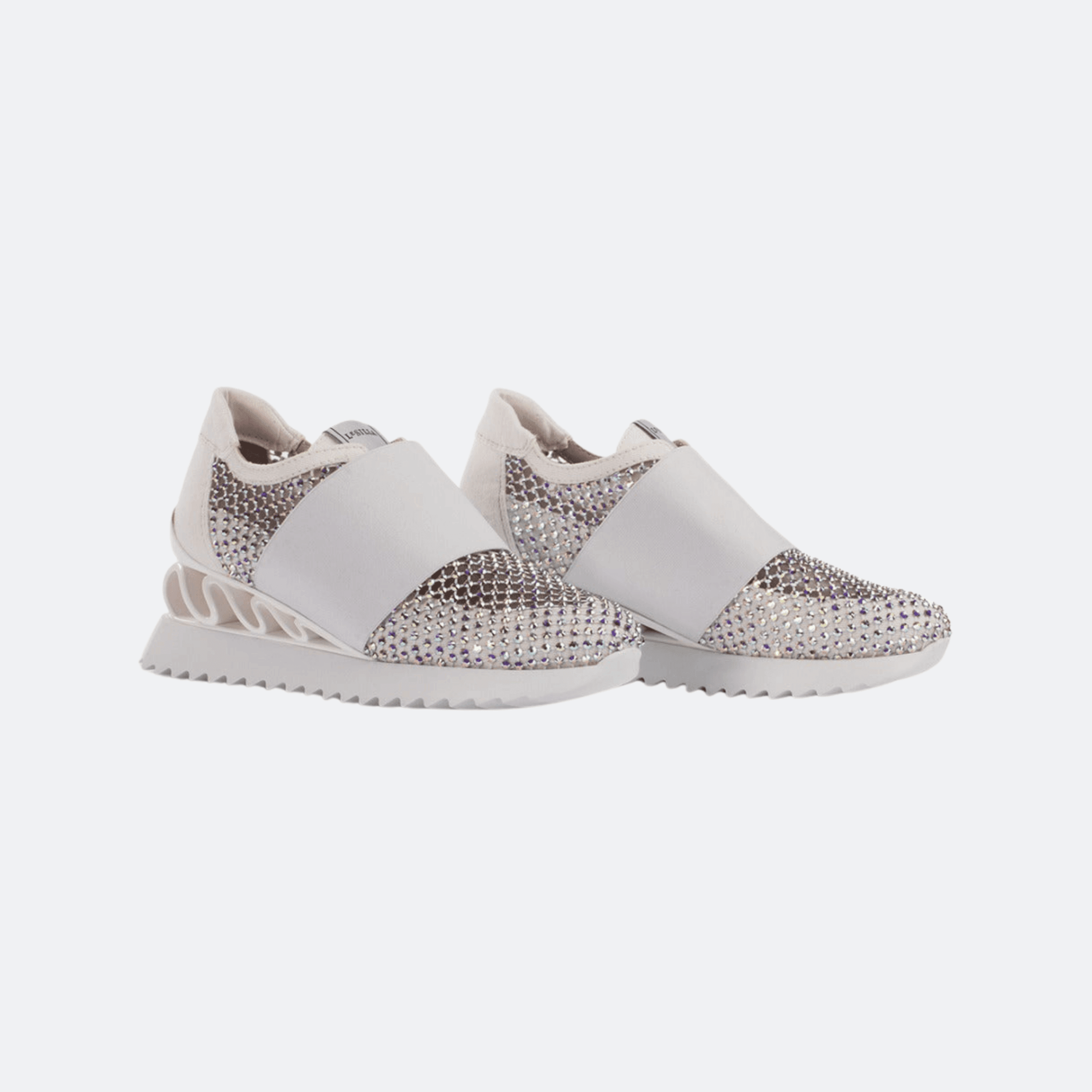 Le Silla Crystal Embellished Slip-On Shoes for Women - Ivory alternate