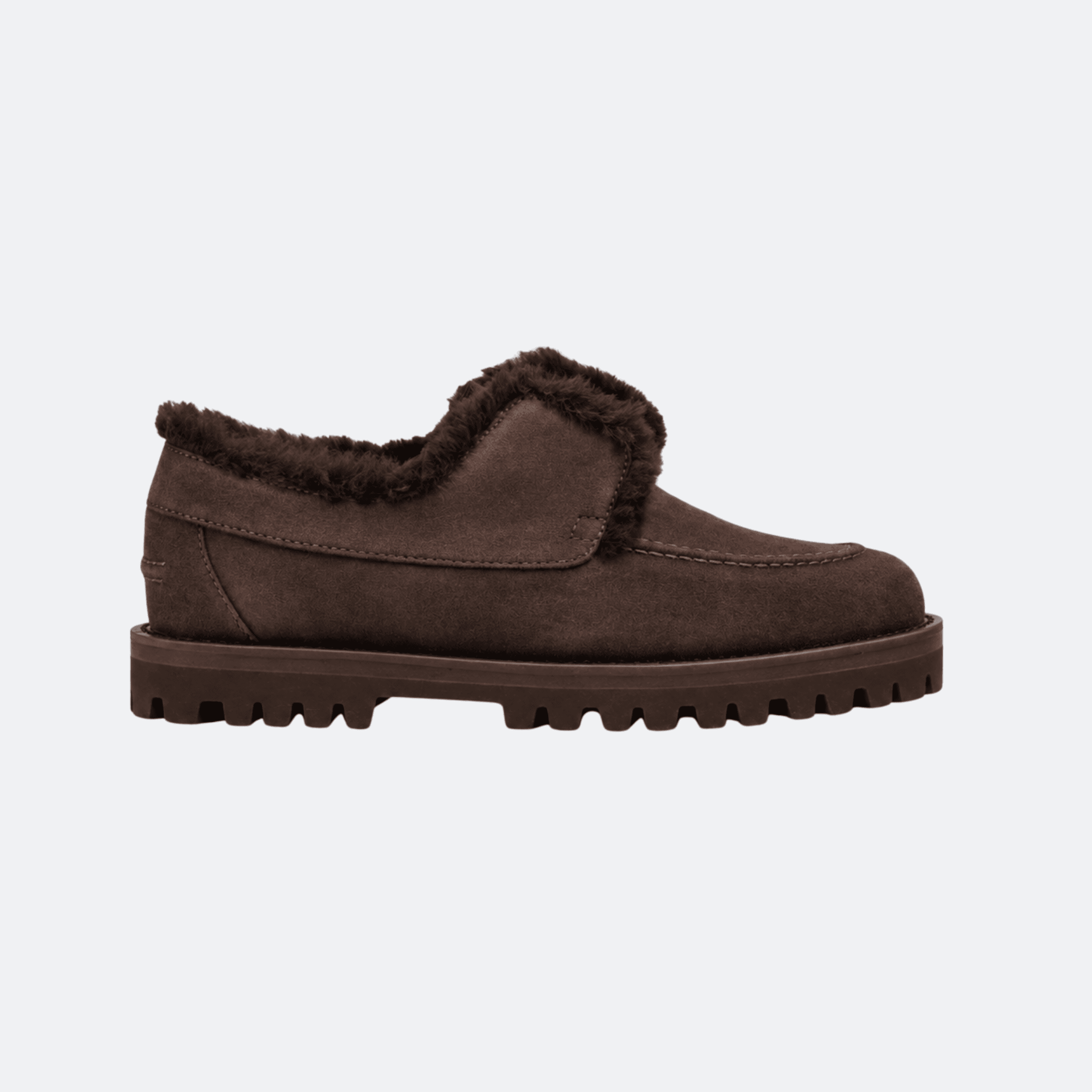 Le Silla Yacht Shearling-Lined Suede Loafers For Women - Brown