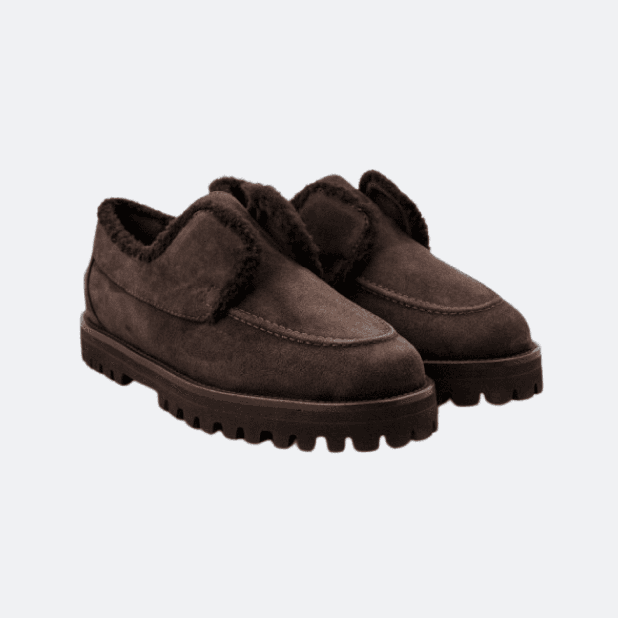 Le Silla Yacht Shearling-Lined Suede Loafers For Women - Brown alternate