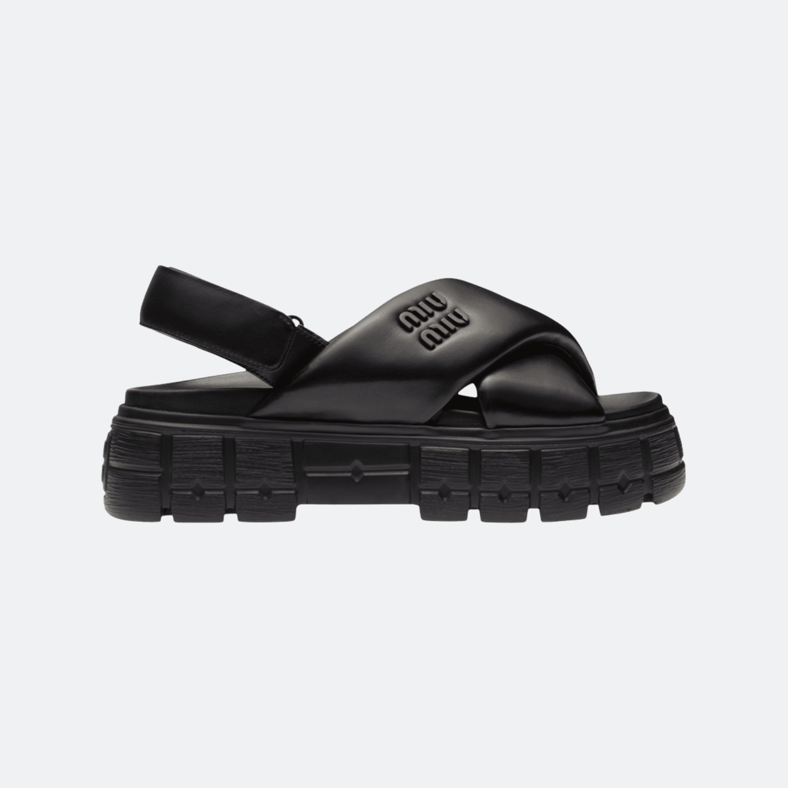 Miu Miu Padded Slingback Sandals for Women - Black