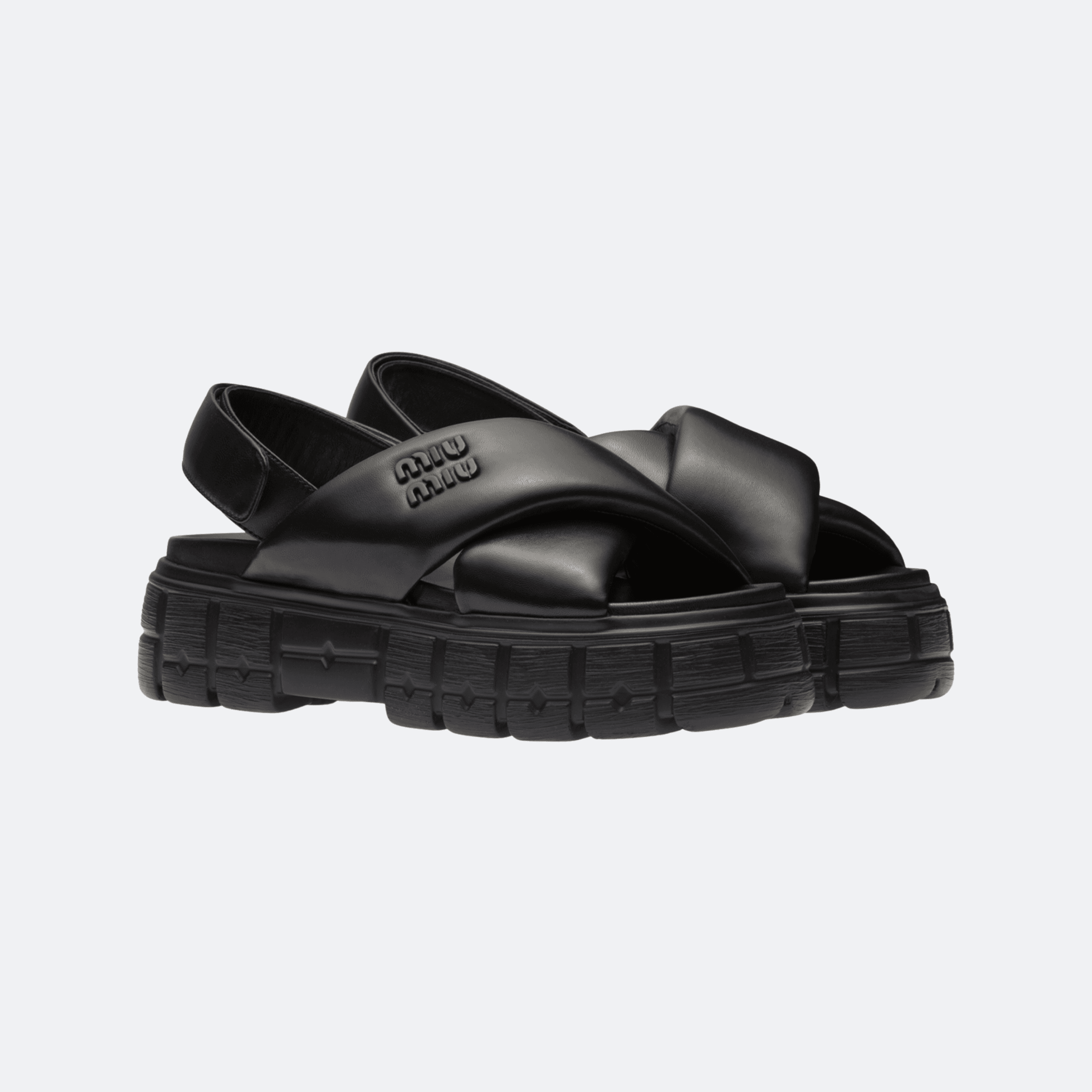 Miu Miu Padded Slingback Sandals for Women - Black alternate