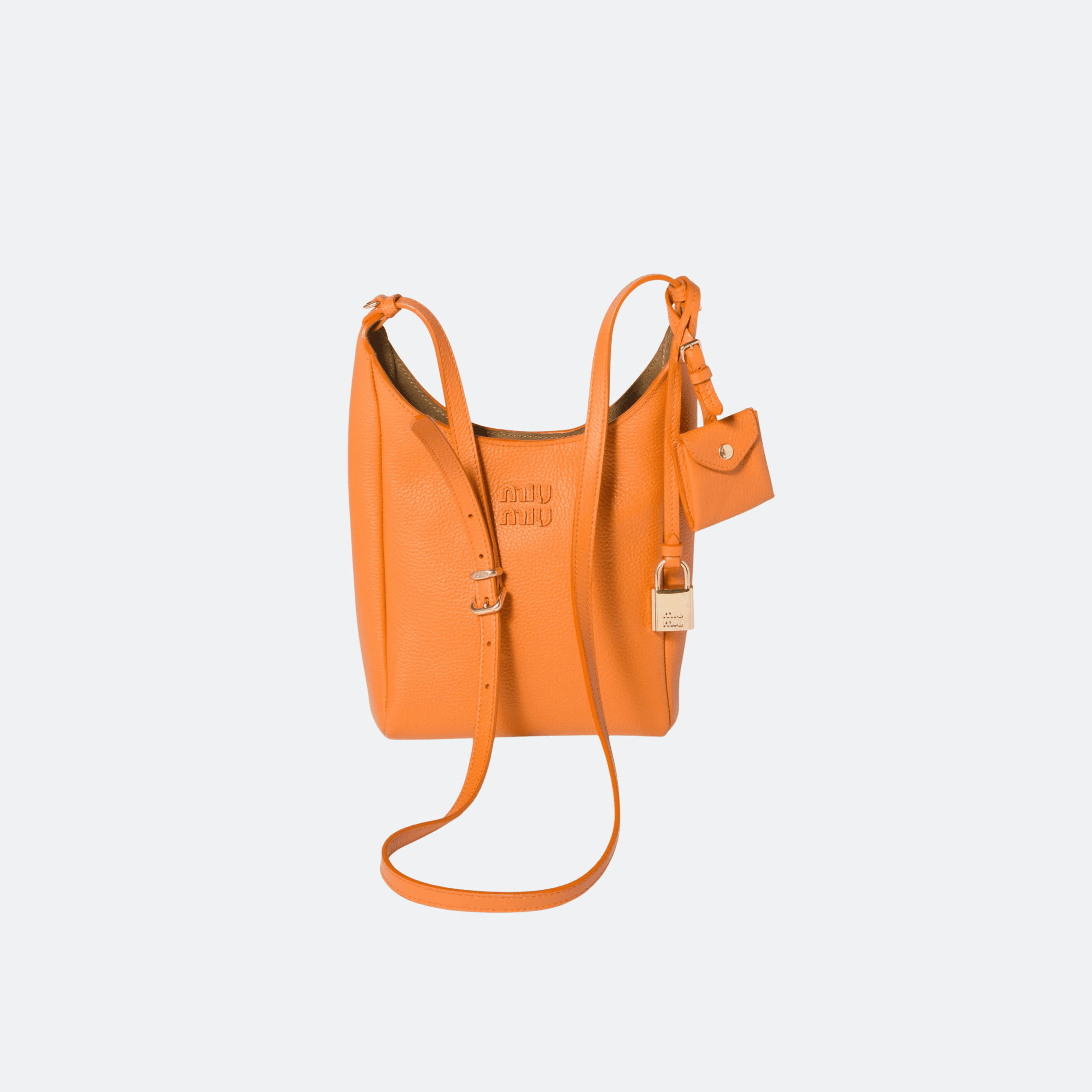 Miu Miu Small Bucket Bag Grained Leather - Orange