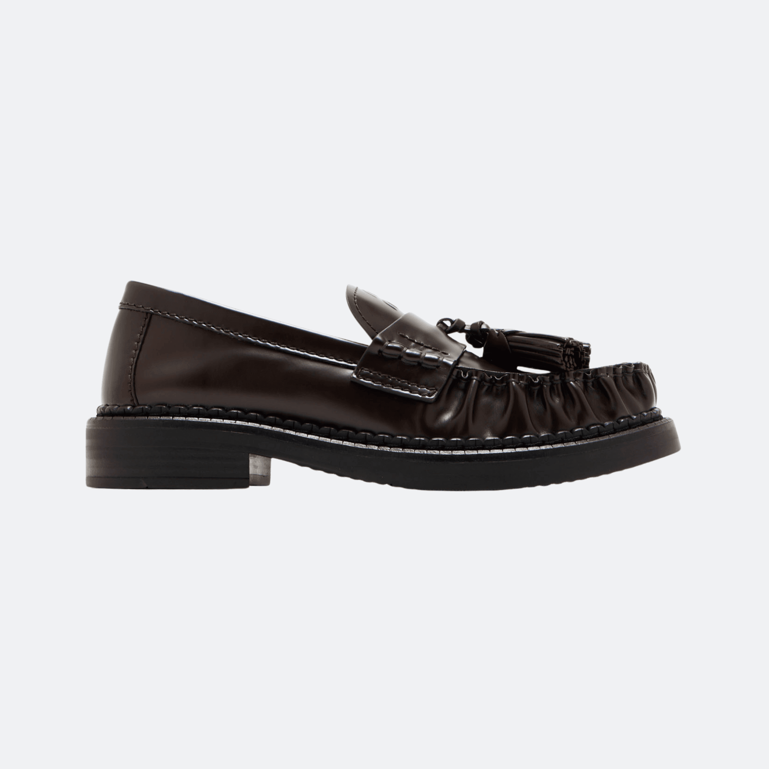 Miu Miu Tassel-Embellished Loafers For Women - Dark Brown