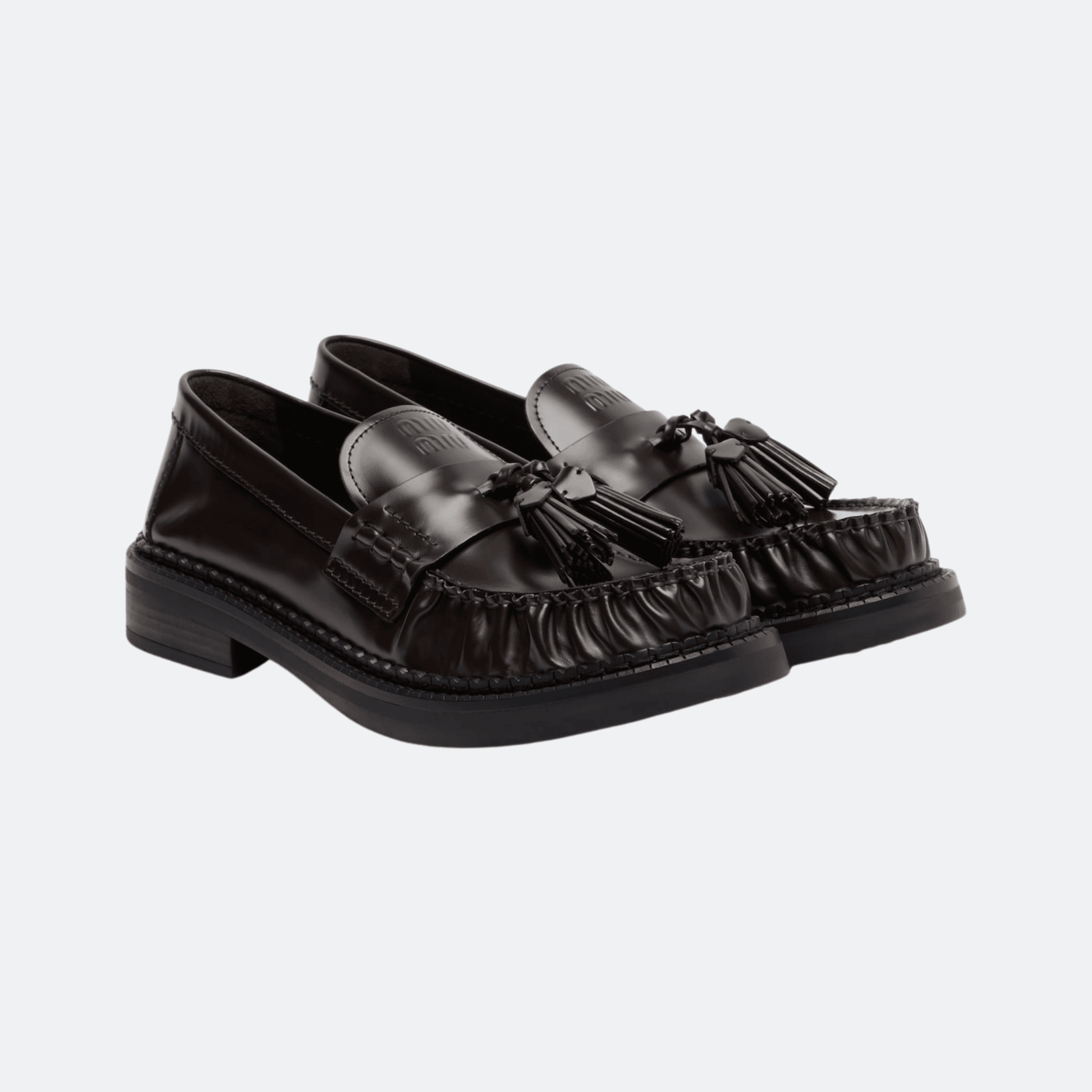 Miu Miu Tassel-Embellished Loafers For Women - Dark Brown alternate