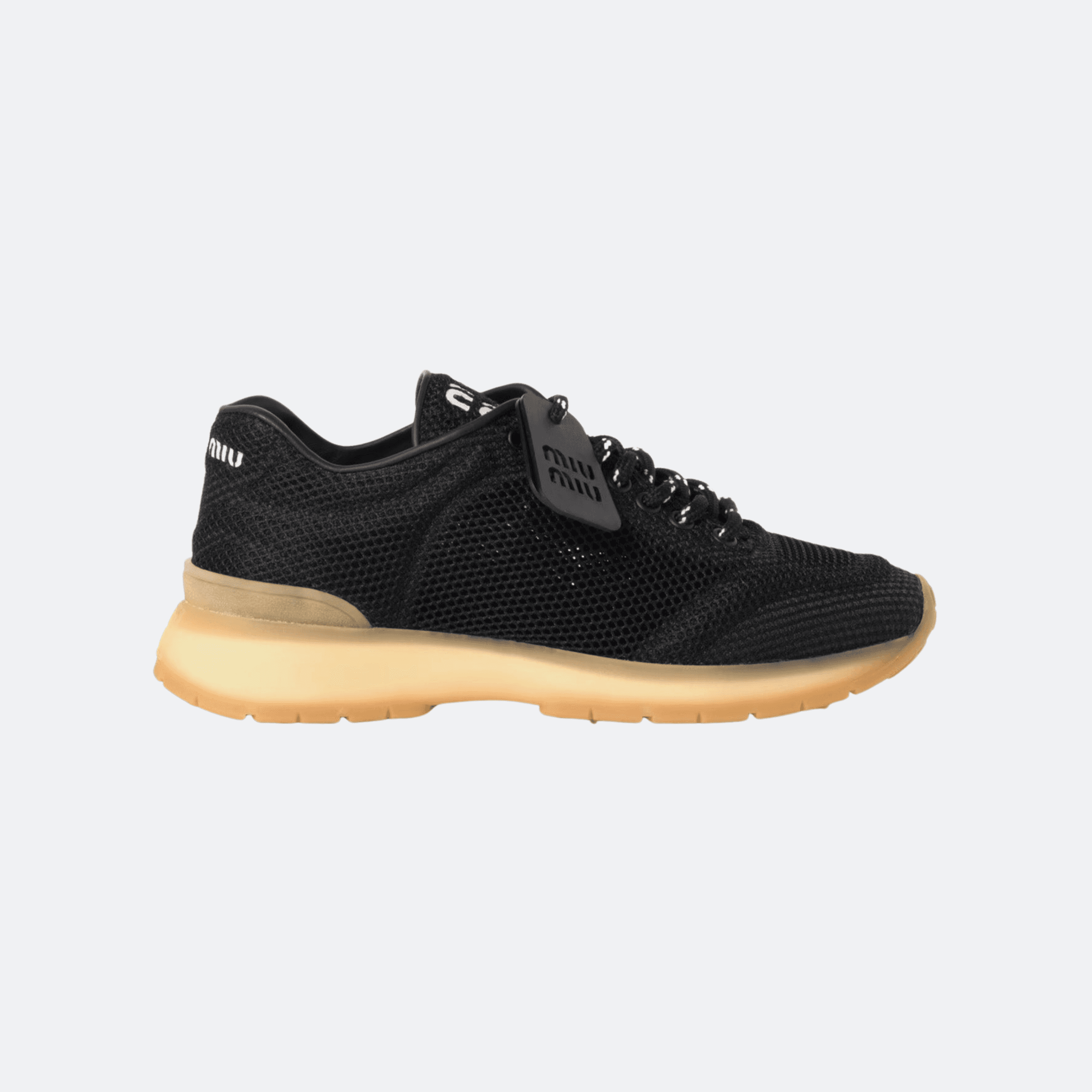 Miu Miu Technical Mesh Low-Top Sneakers - Black