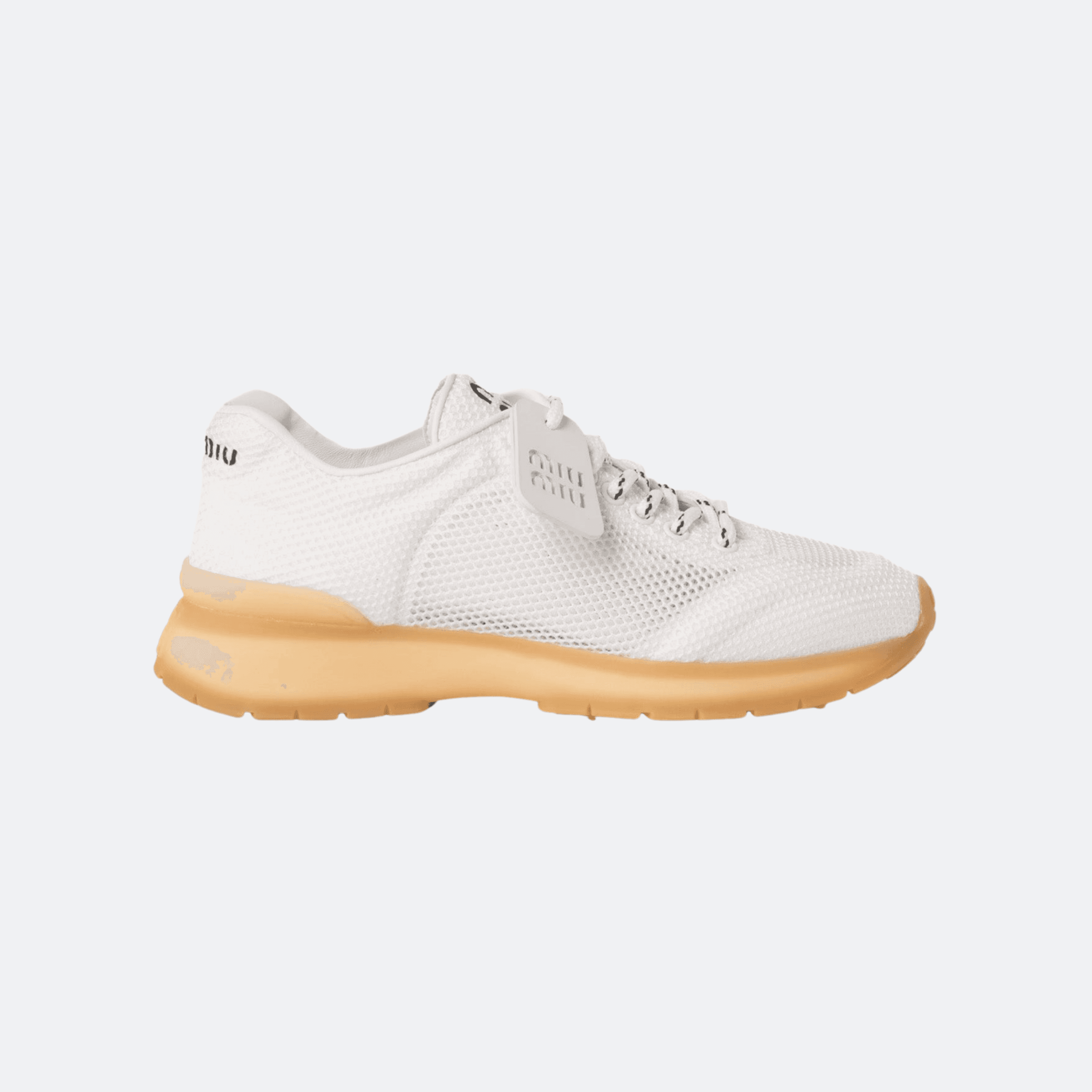 Miu Miu Technical Mesh Low-Top Sneakers - White