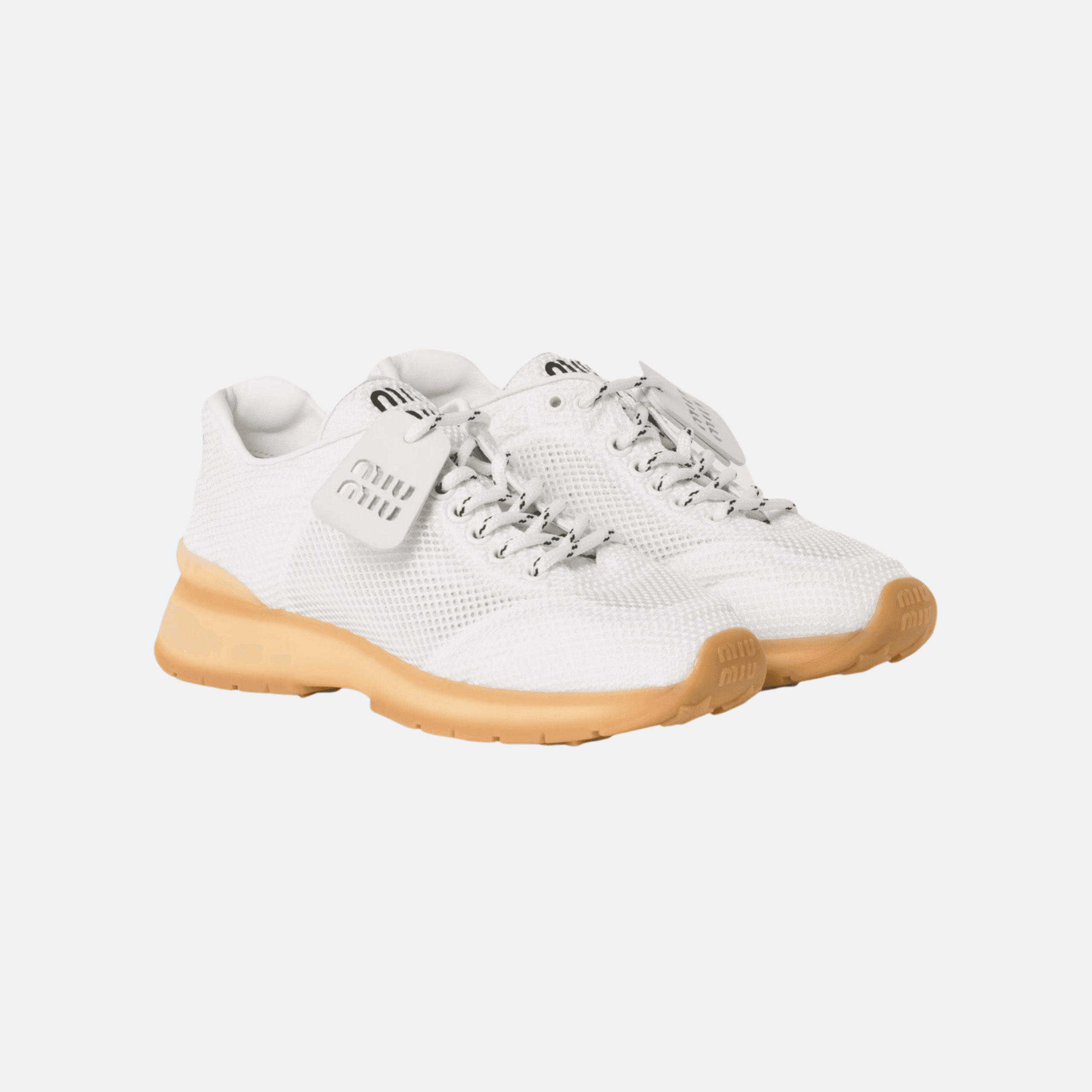 Miu Miu Technical Mesh Low-Top Sneakers - White alternate