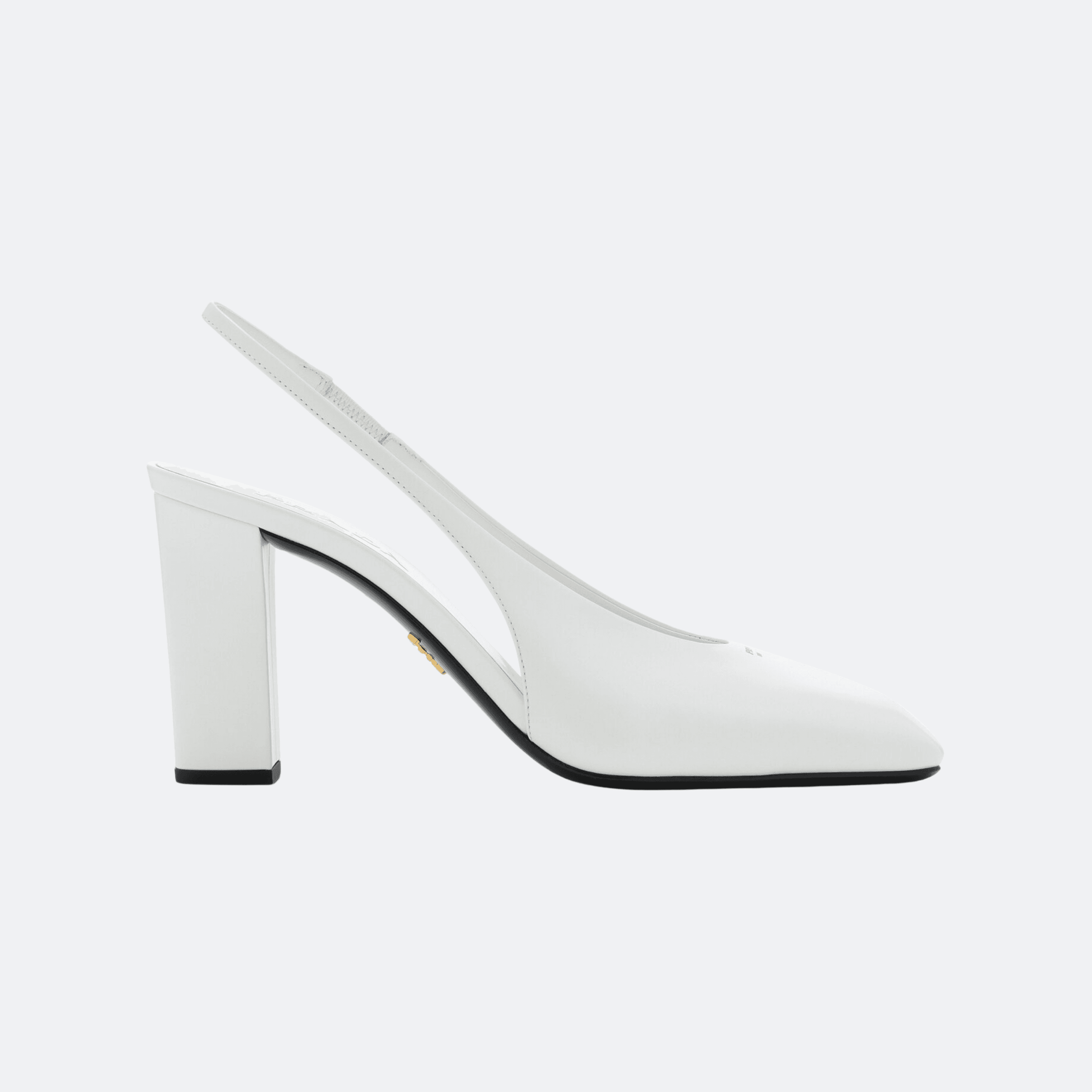 Prada 85 mm Leather Slingback Pumps - White