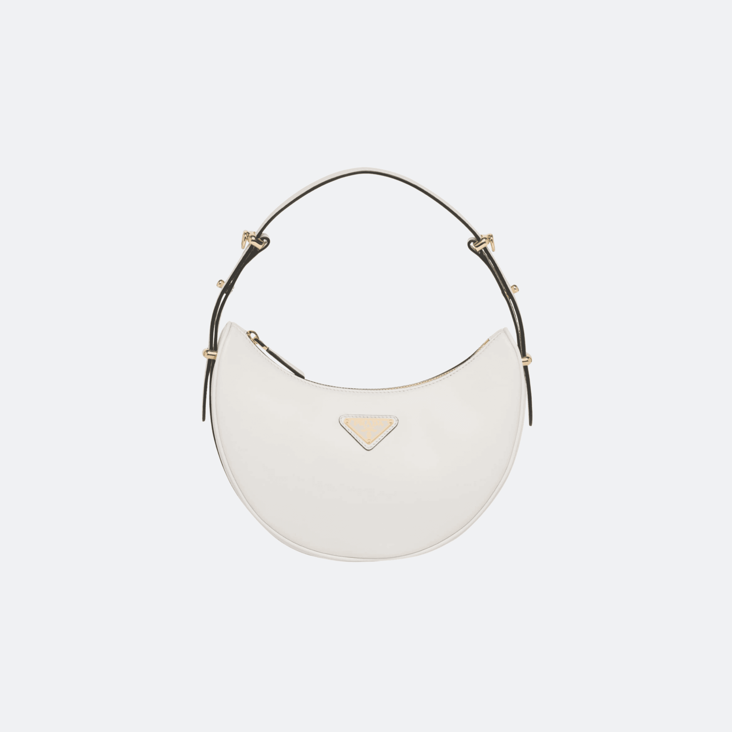 Prada Arqué Small Leather Shoulder Bag for Women - White