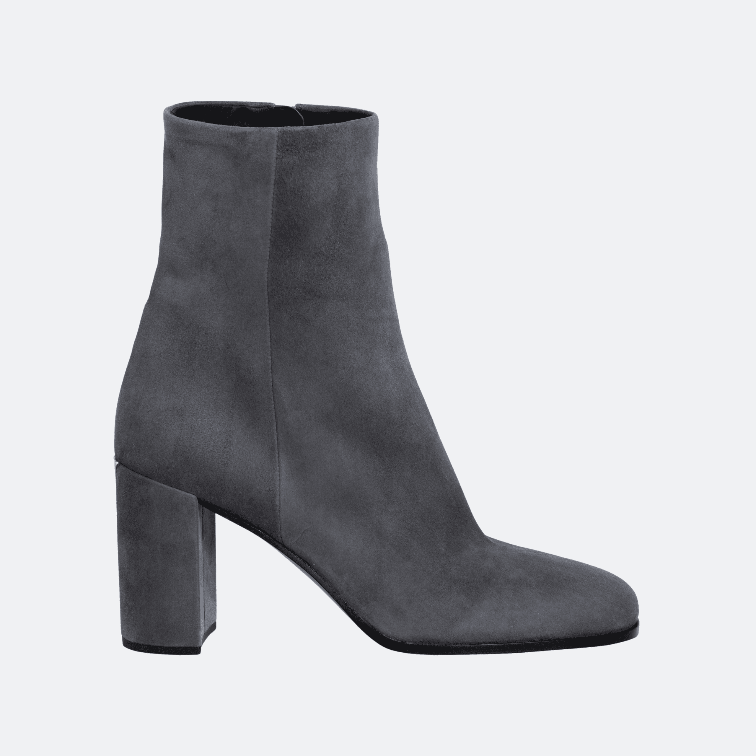 Prada Block Heel Suede Bootie For Women - Grey