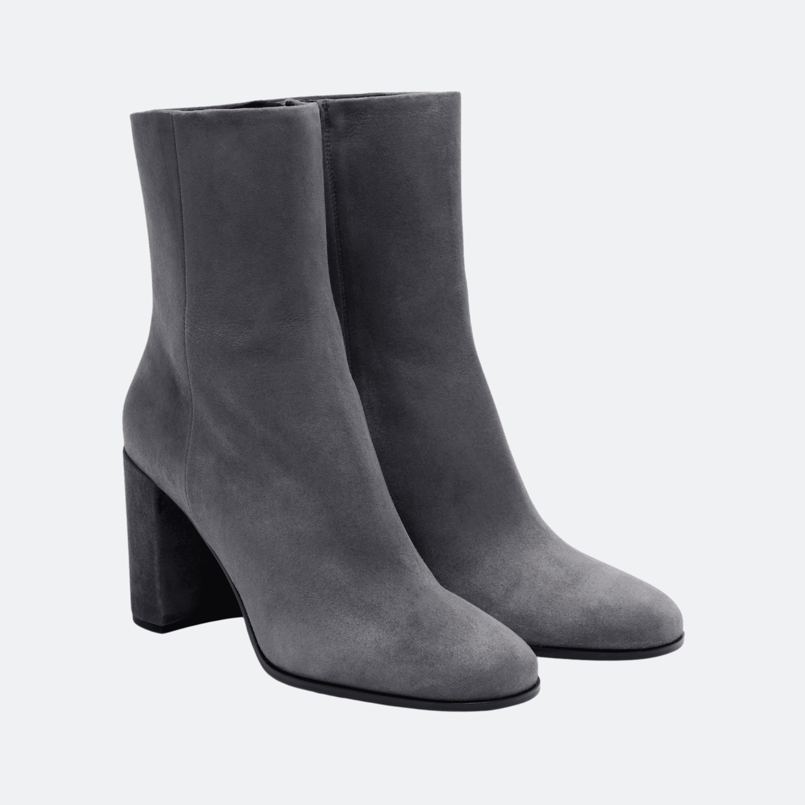 Prada Block Heel Suede Bootie For Women - Grey alternate