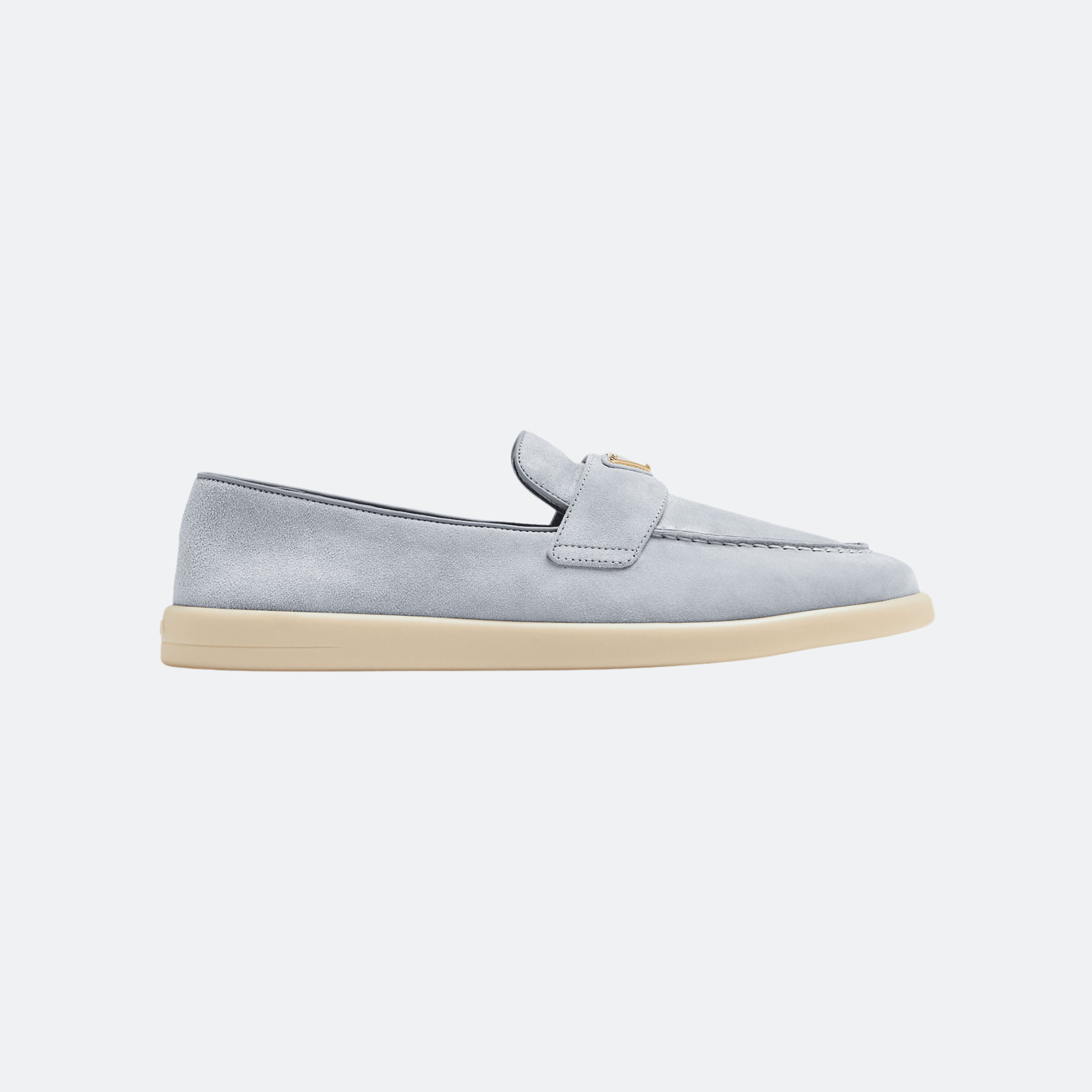 Prada Blue Suede Women Loafers