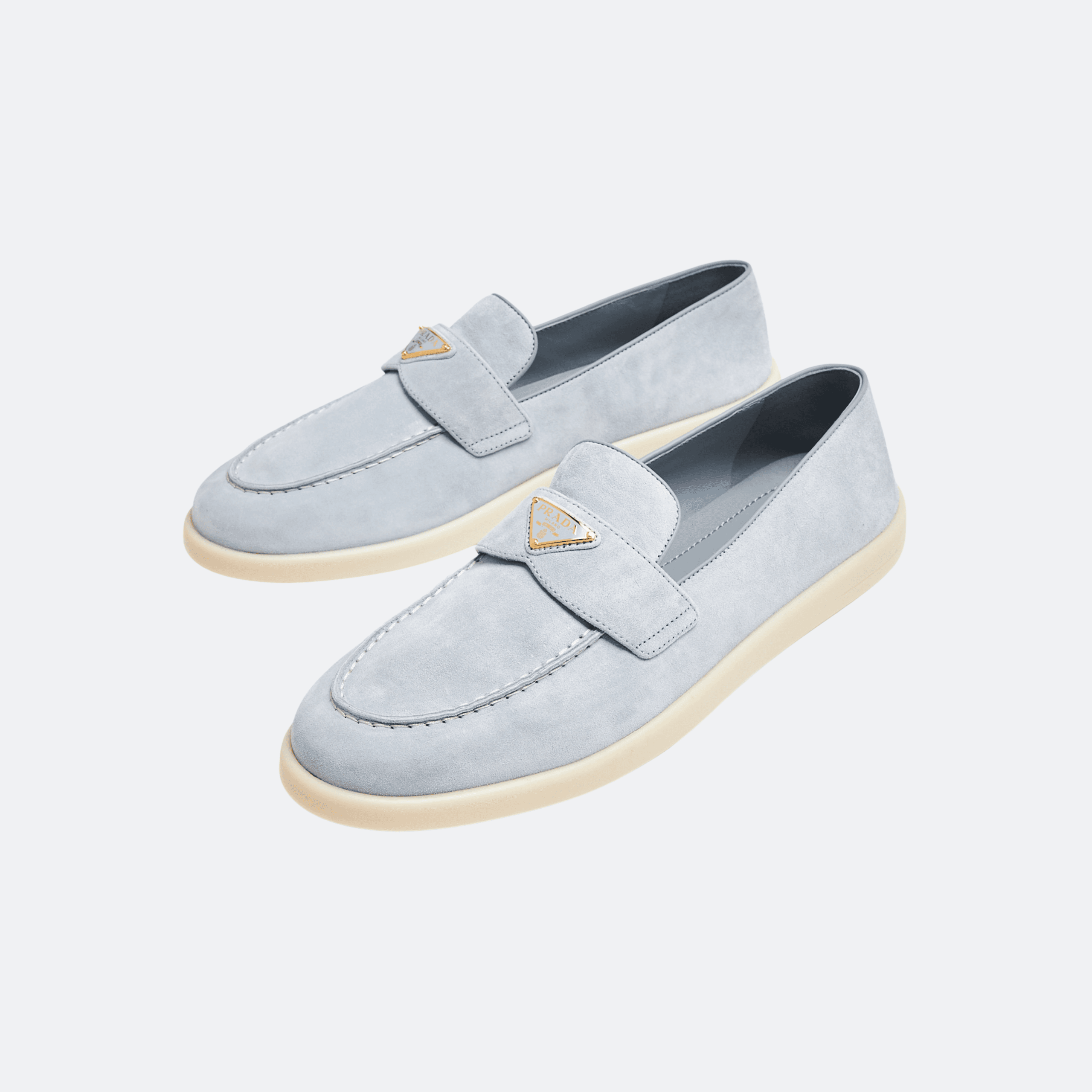 Prada Blue Suede Women Loafers alternate