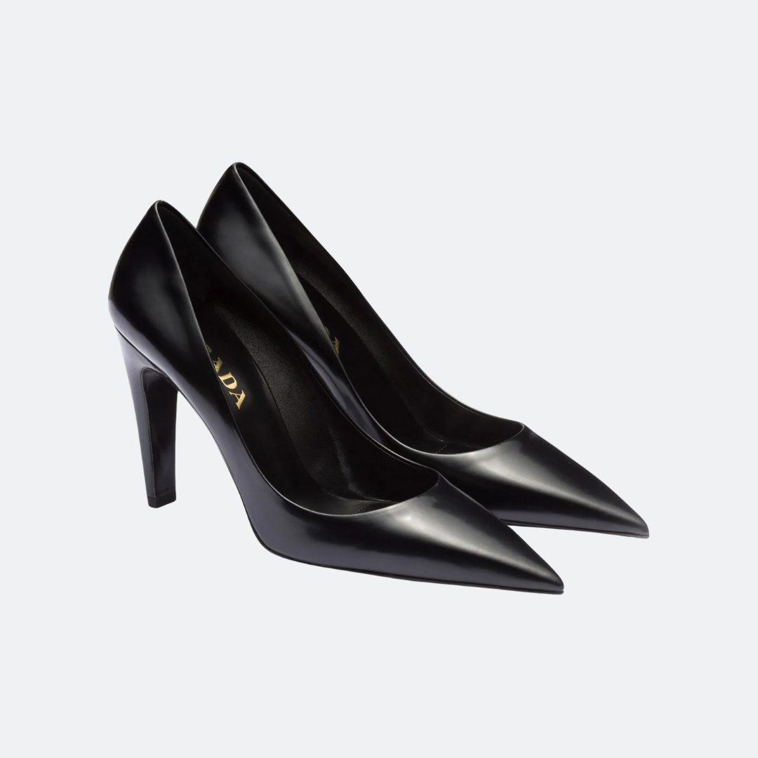 Prada Brushed-Leather High Heel Pumps alternate