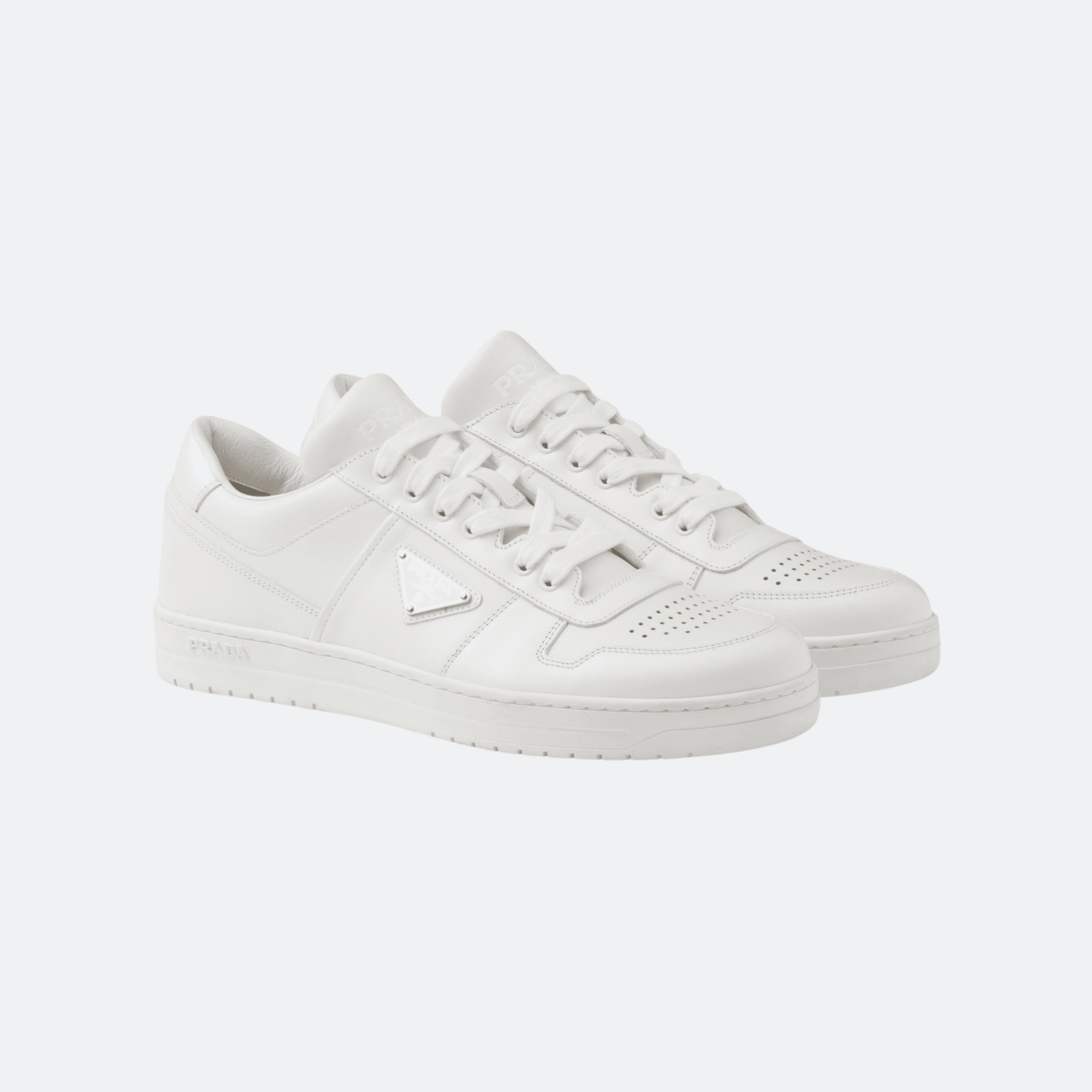 Prada Downtown White Leather Sneakers for Women alternate