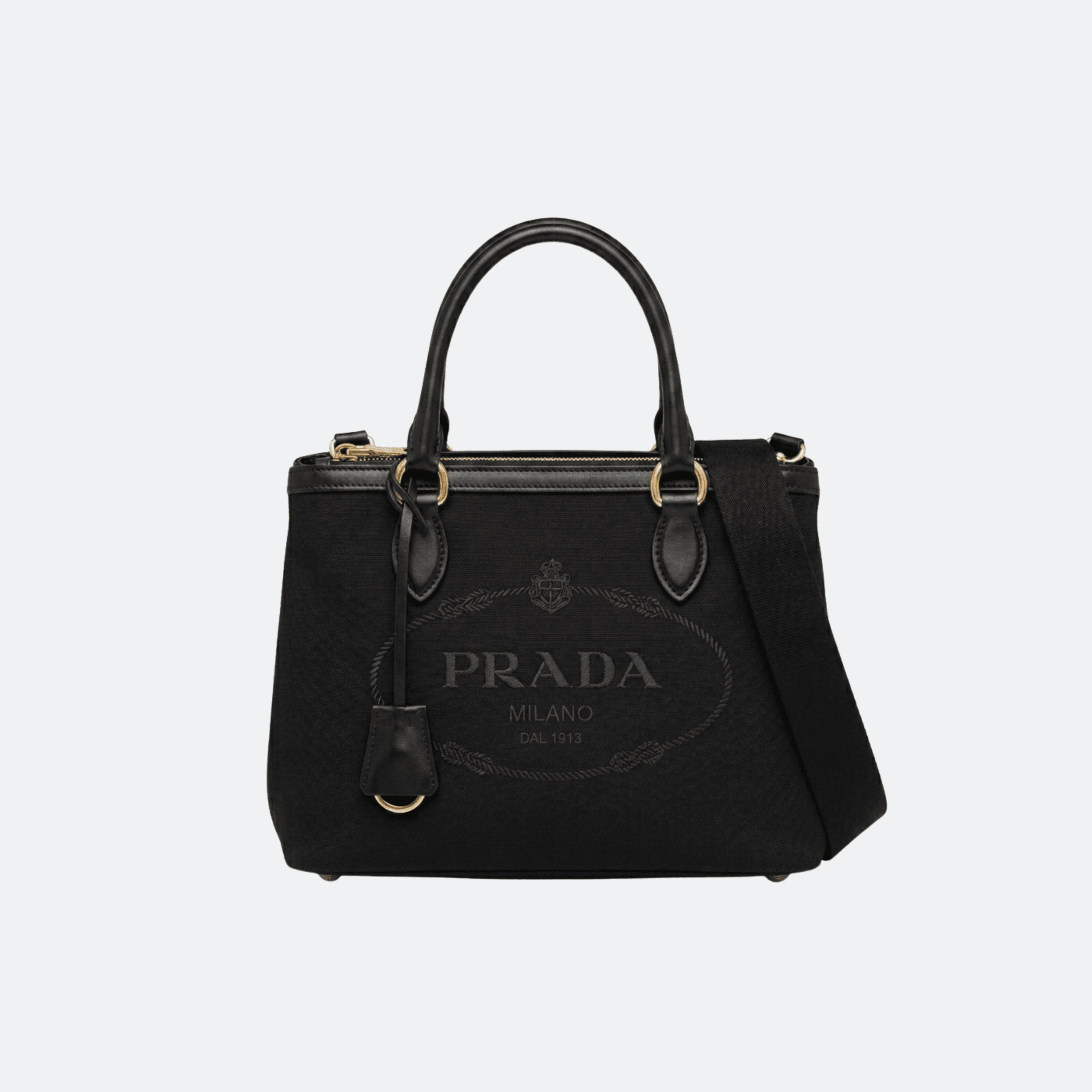 Prada Jacquard 1BA172 Tote Bag - Black