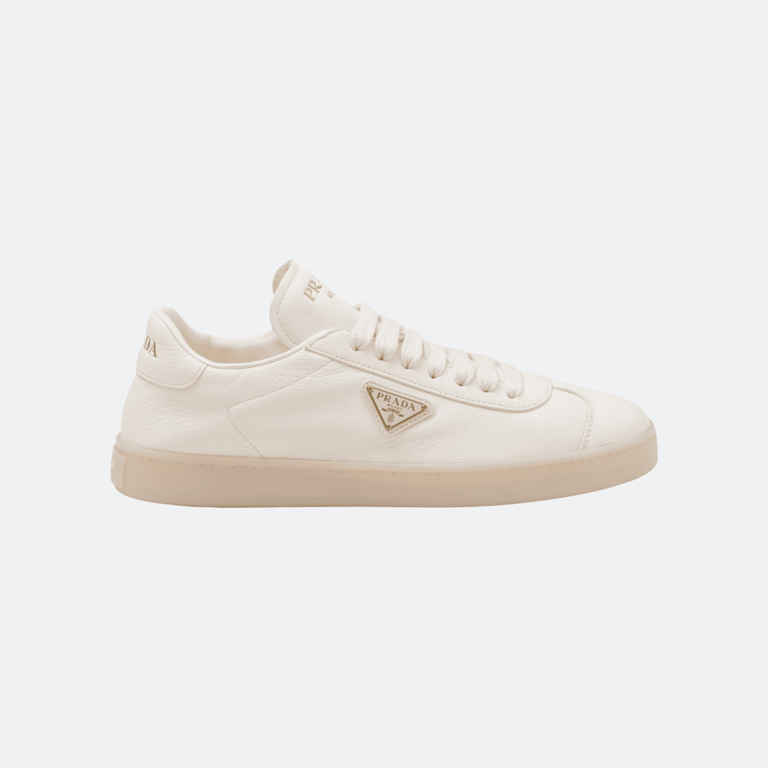 Prada Leather Low-Top Sneakers - White