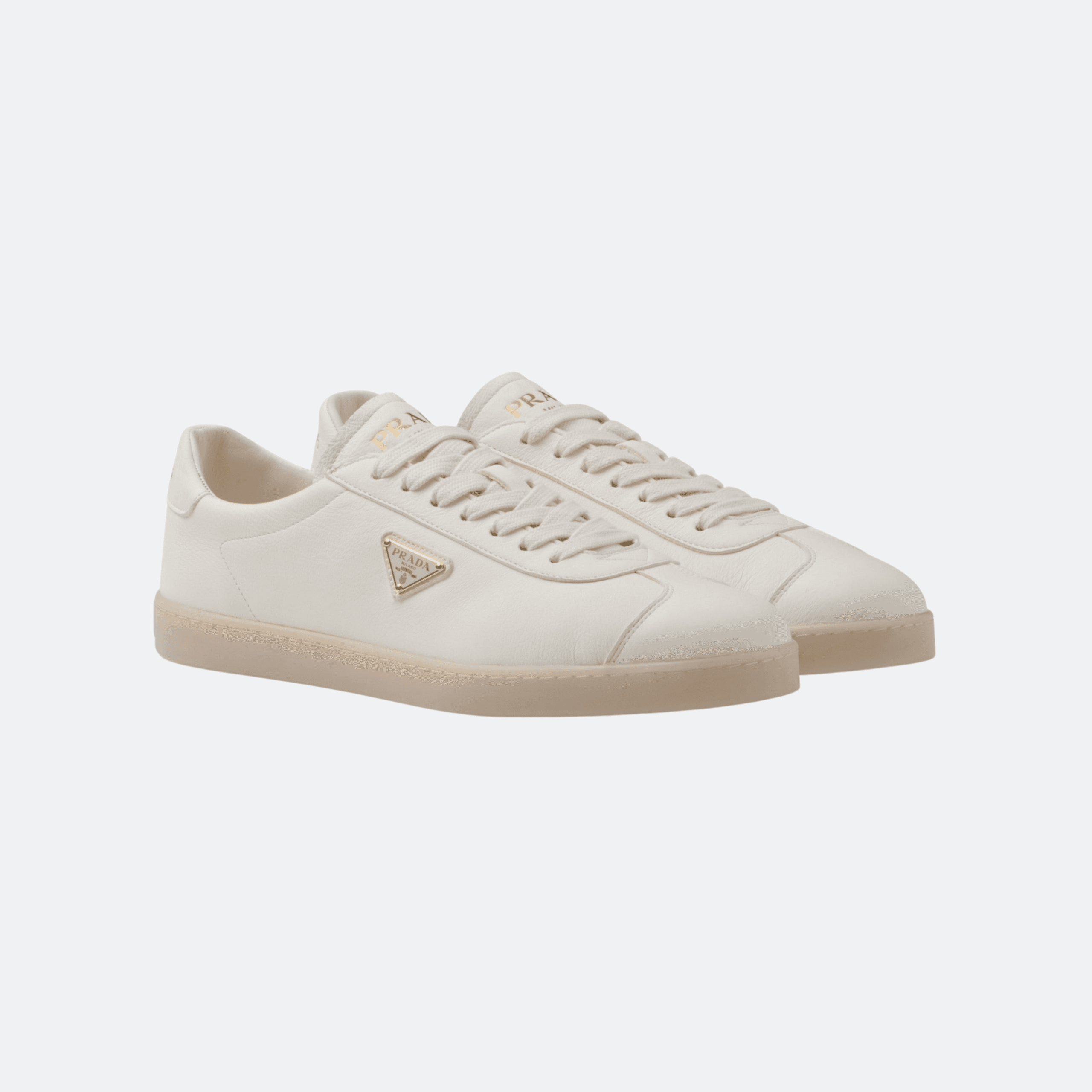 Prada Leather Low-Top Sneakers - White alternate