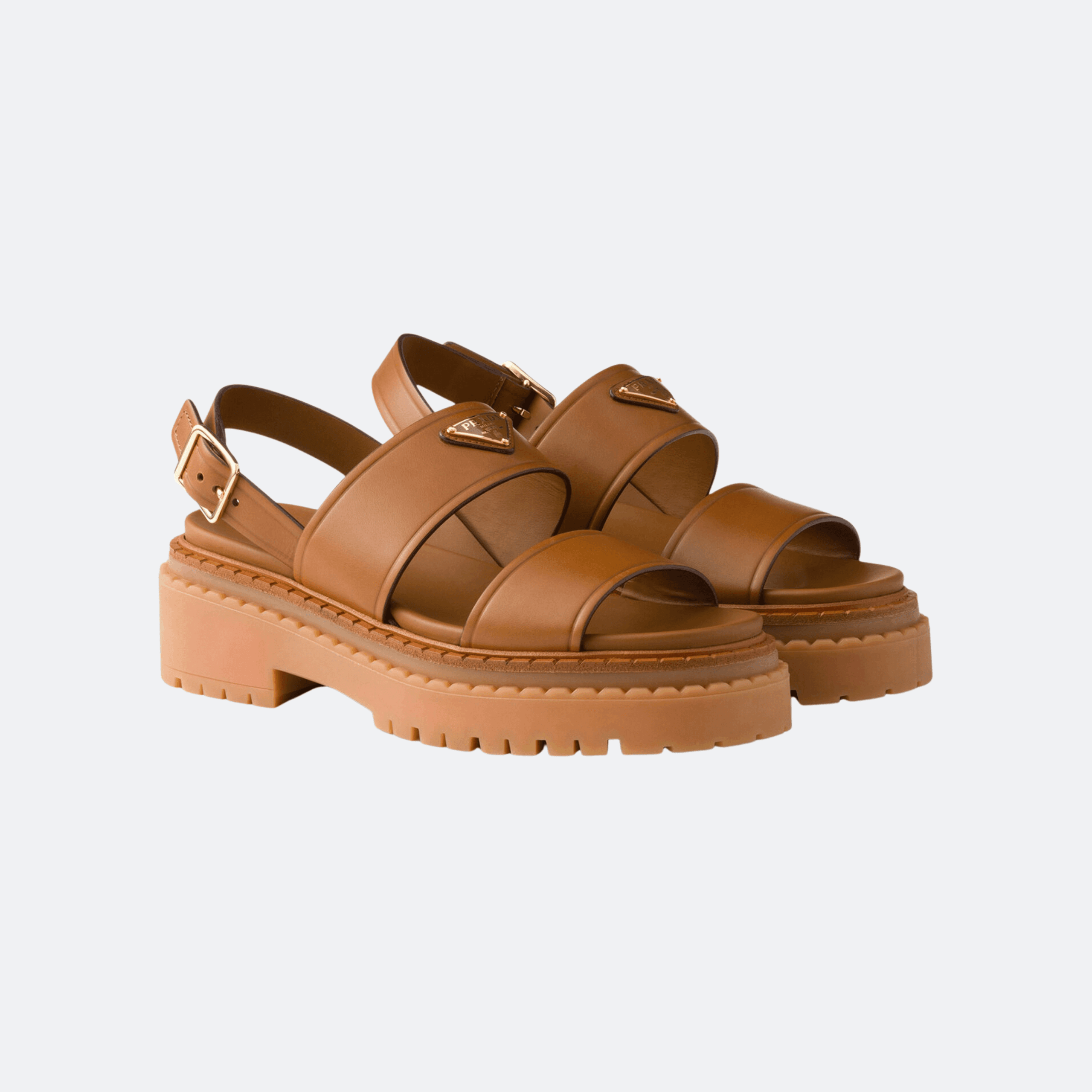 Prada Leather Women's Sandals with Brown Straps – Brown alternate