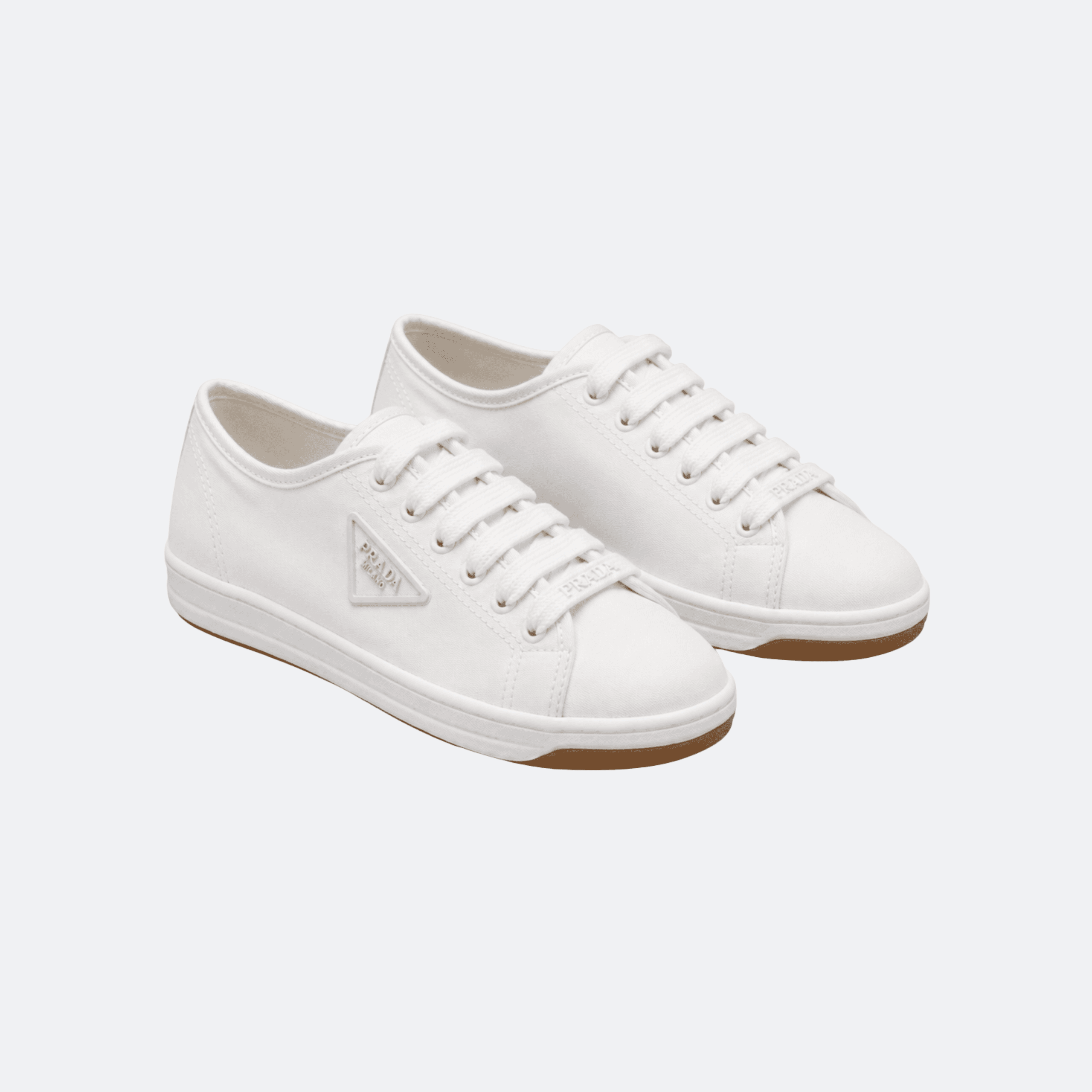 Prada Low Top Canvas Sneakers for Women - White alternate