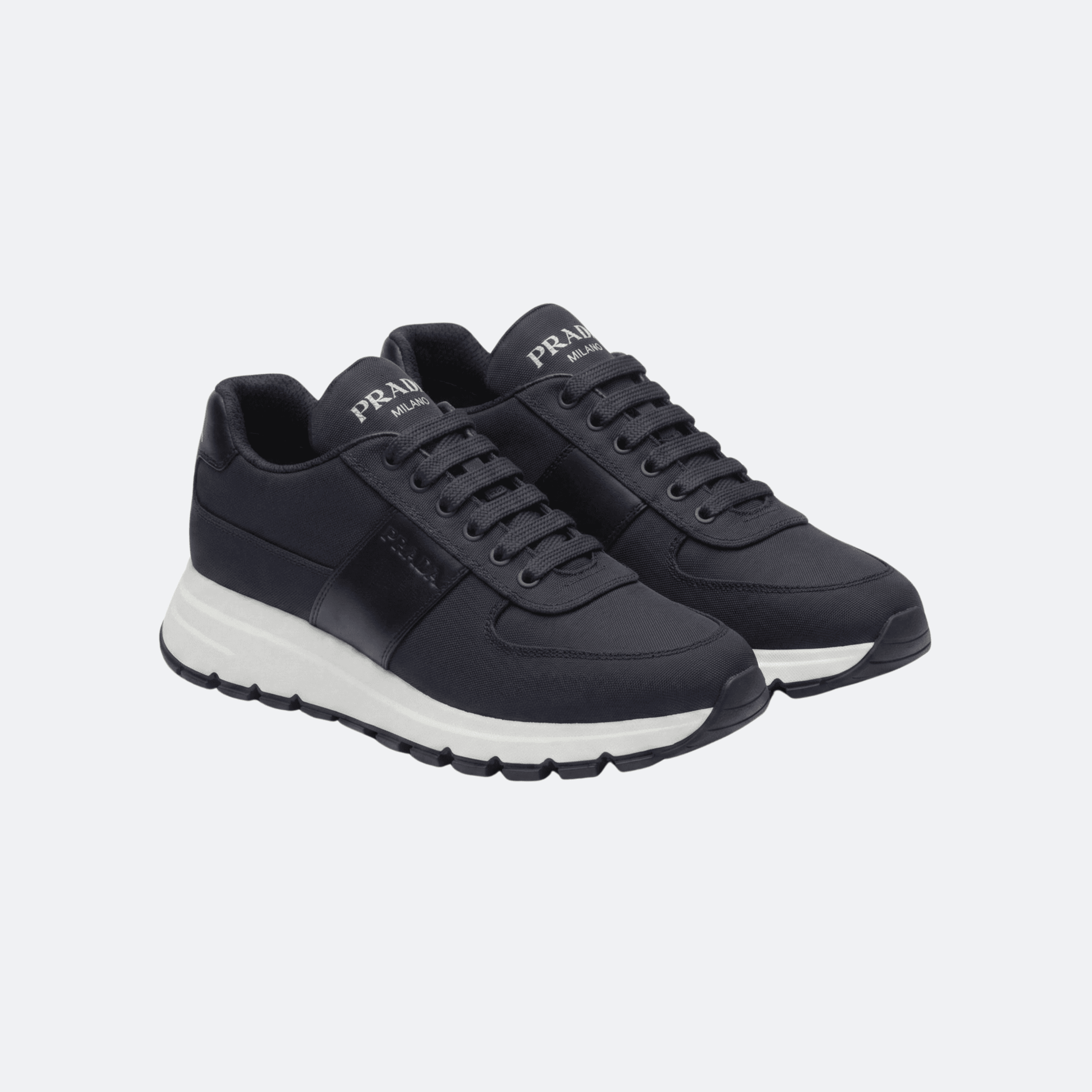 Prada Nylon & Leather Panel Dark Navy Blue Men Sneakers alternate