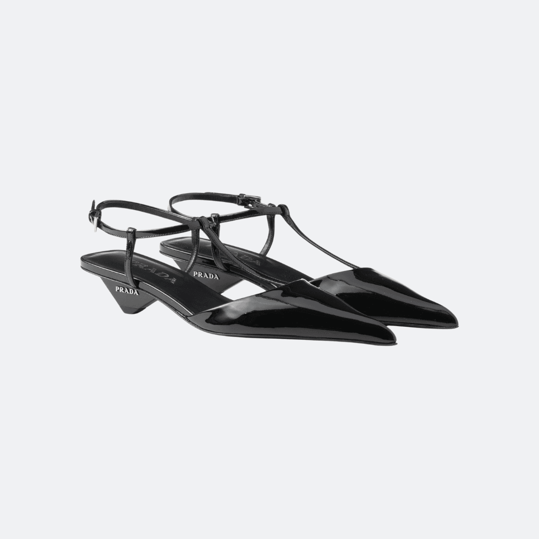 Prada Patent Leather Black Slingback Pumps alternate