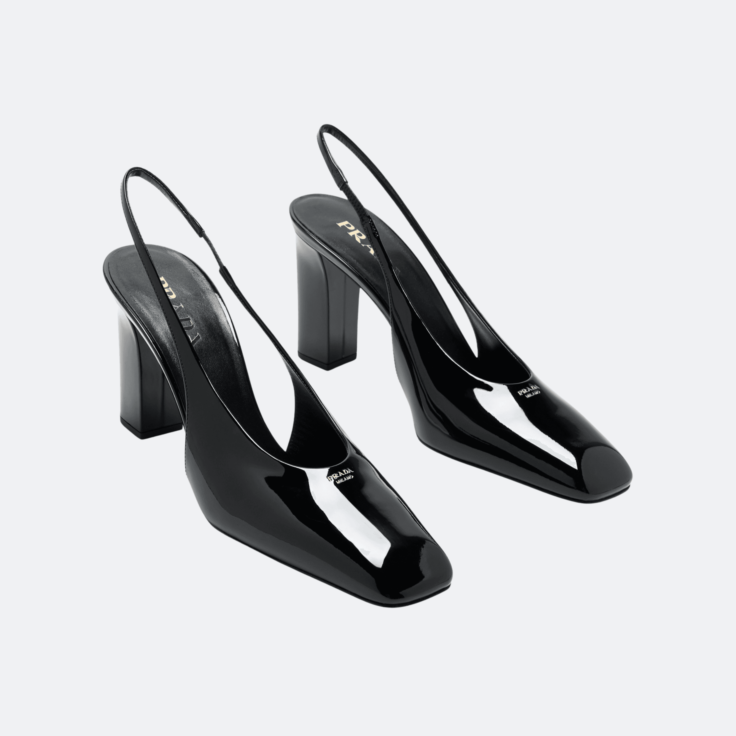 Prada Patent Leather Slingback Pumps - Black alternate