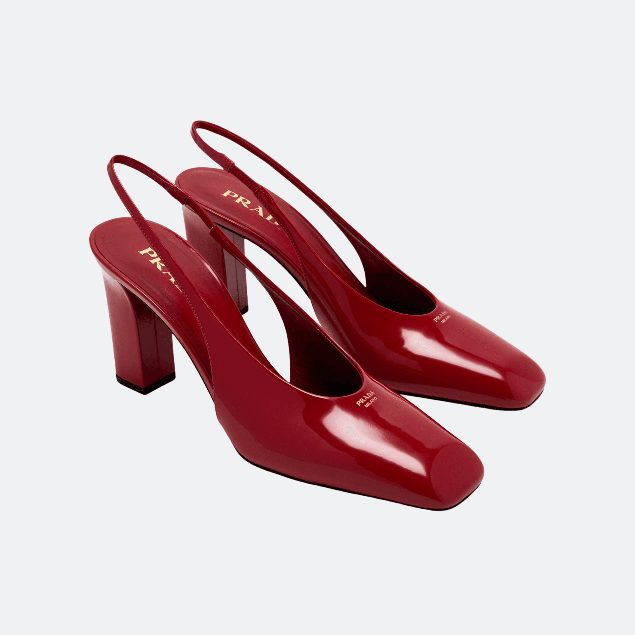 Prada Patent Leather Slingback Pumps - Cherry Red alternate