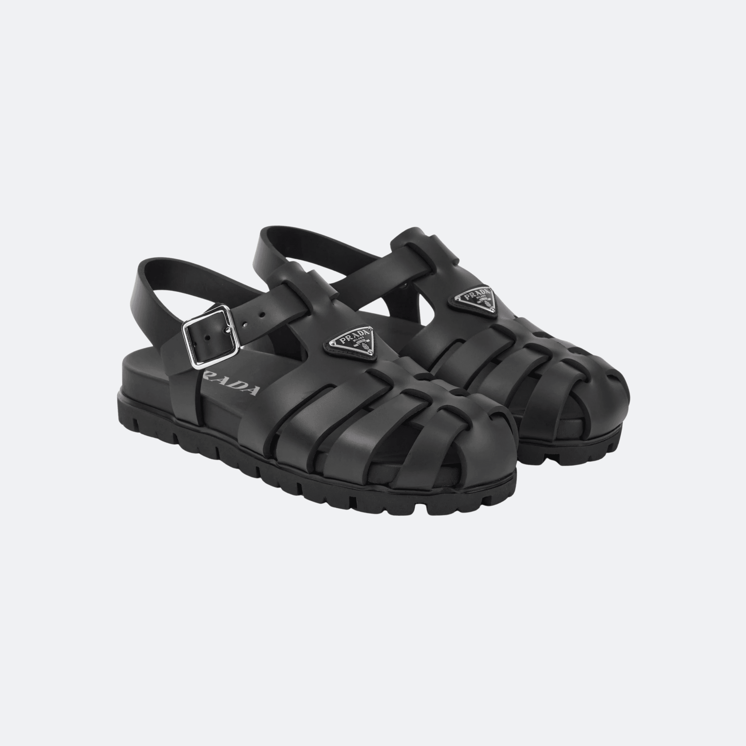 Prada Rubber Fisherman Sandals - Black alternate