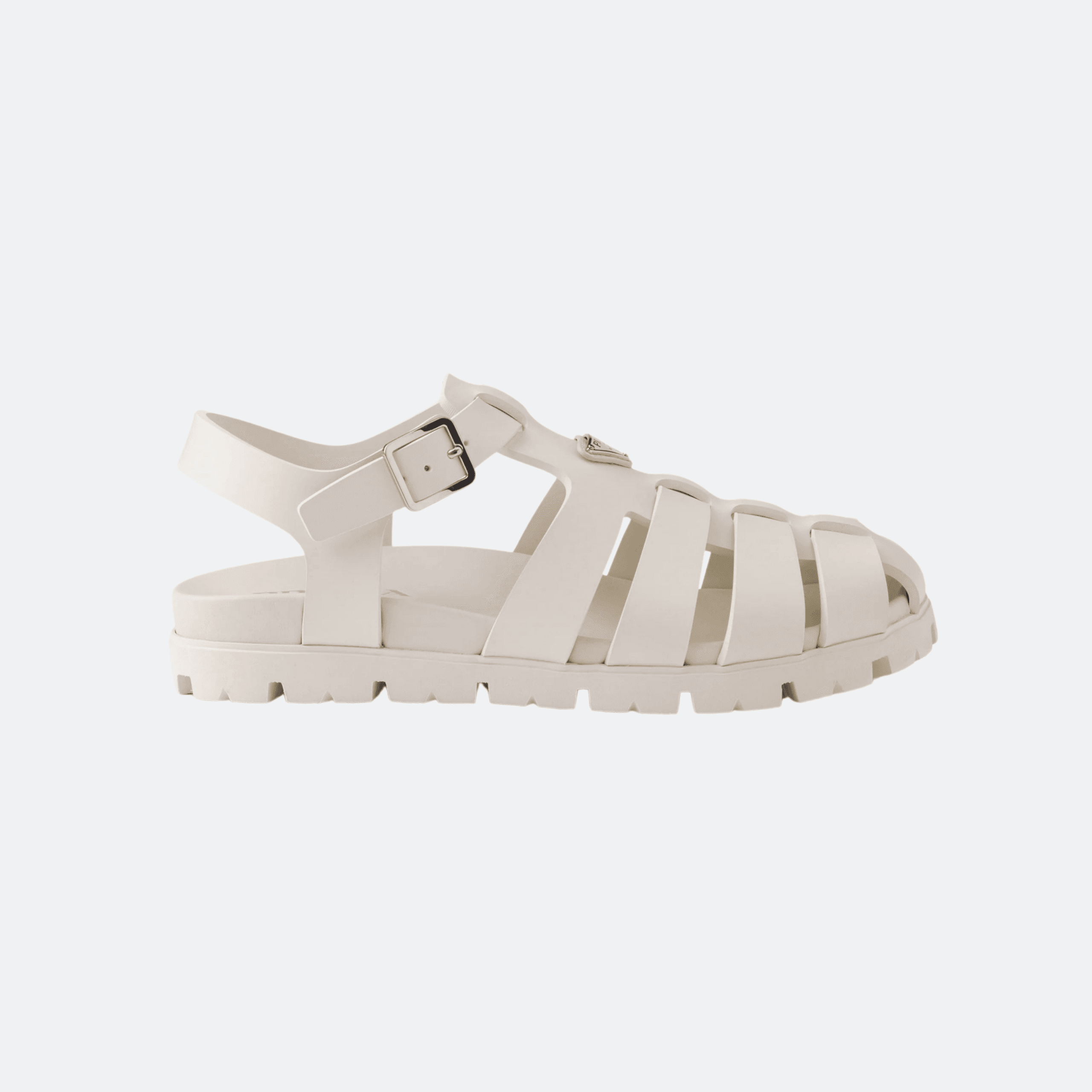 Prada Rubber Fisherman Sandals - White
