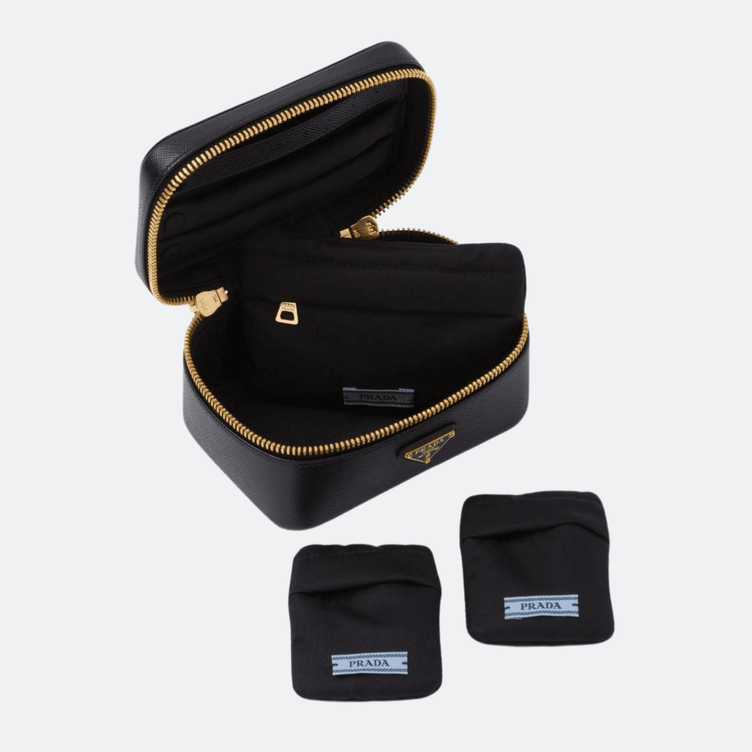 Prada Saffiano Black Leather Beauty Case alternate